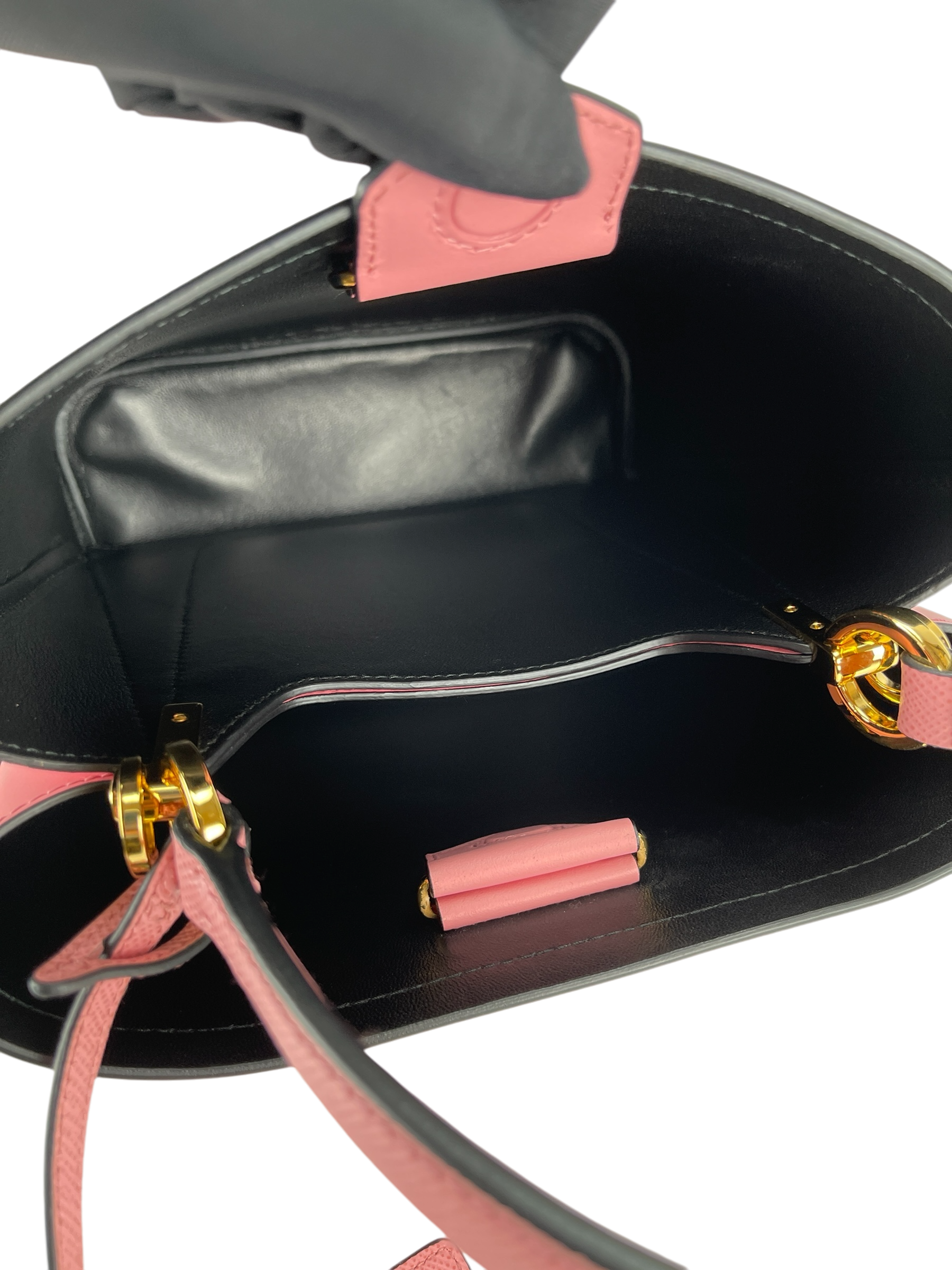 PRADA -  Pink Saffiano Cuir Panier Satchel Shoulder Bag