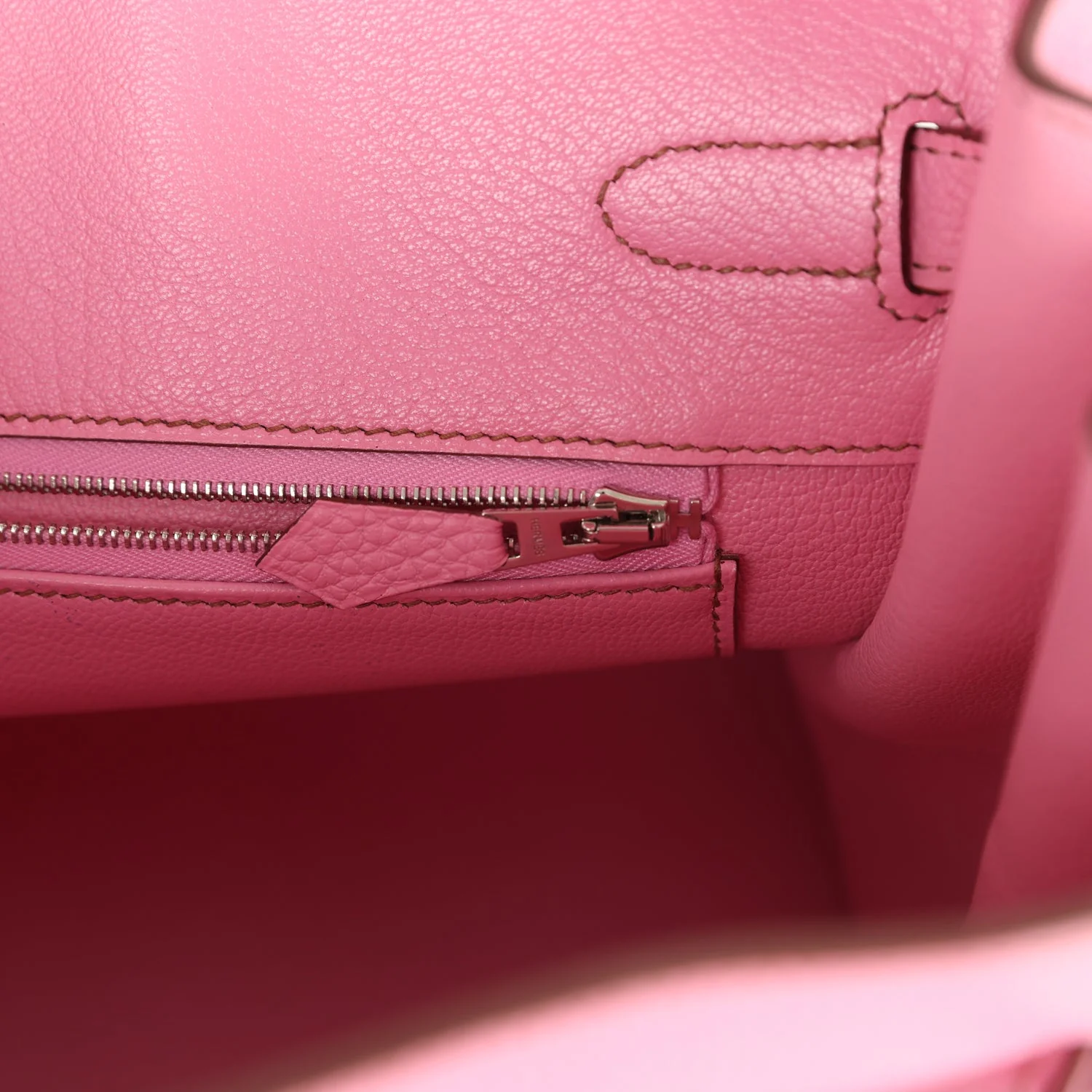 Pre-owned Hermes Birkin 35 Bubblegum Togo Palladium Hardware