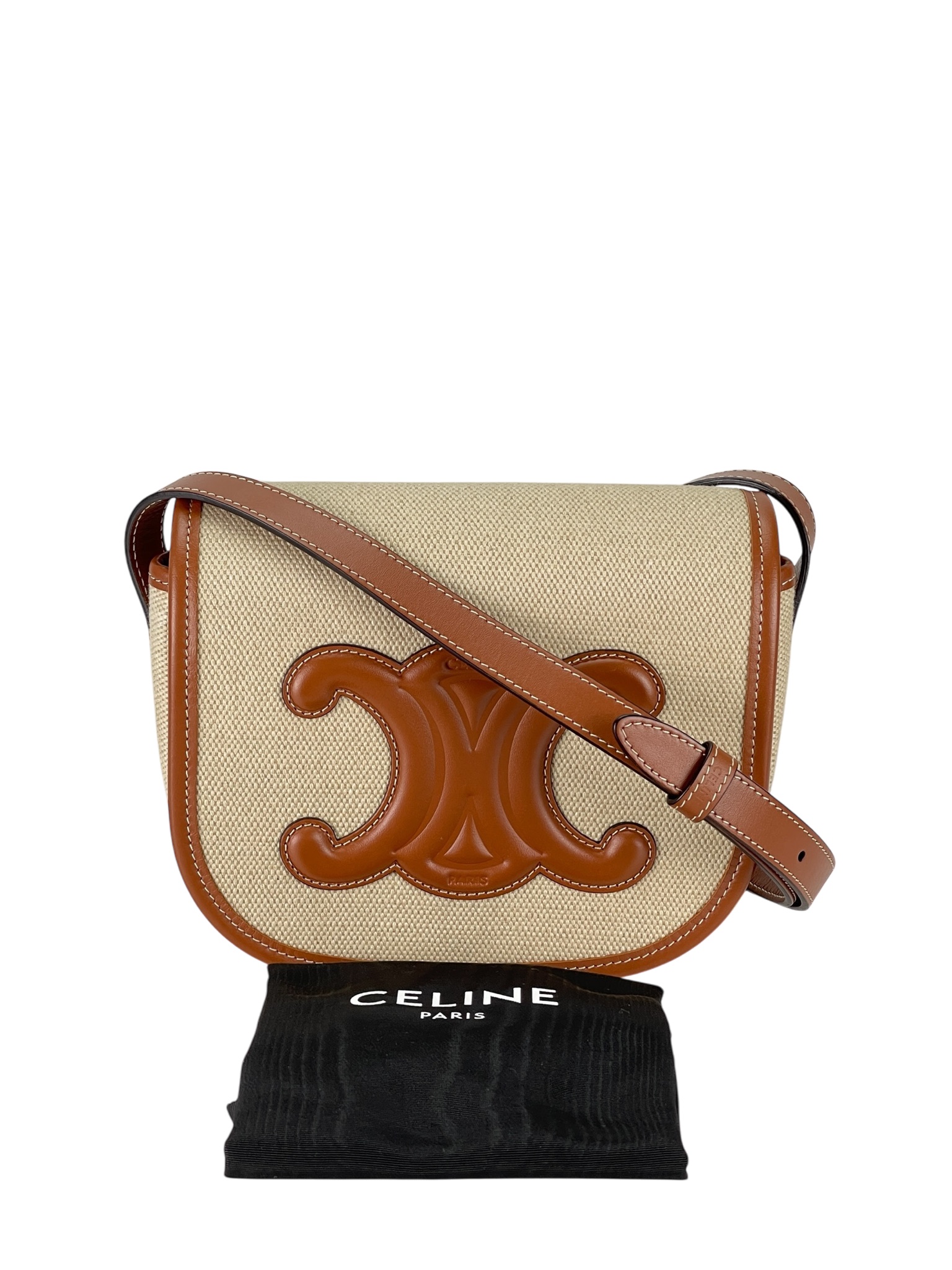 CELINE - Mini Besace Triomphe Shoulder Bag Beige