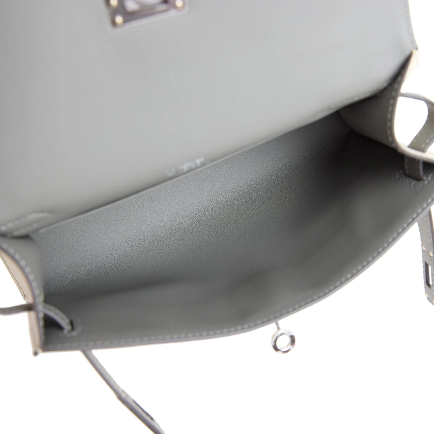 Hermes Special Order (HSS) Kelly Pochette Beton and Gris Meyer Swift Palladium Hardware