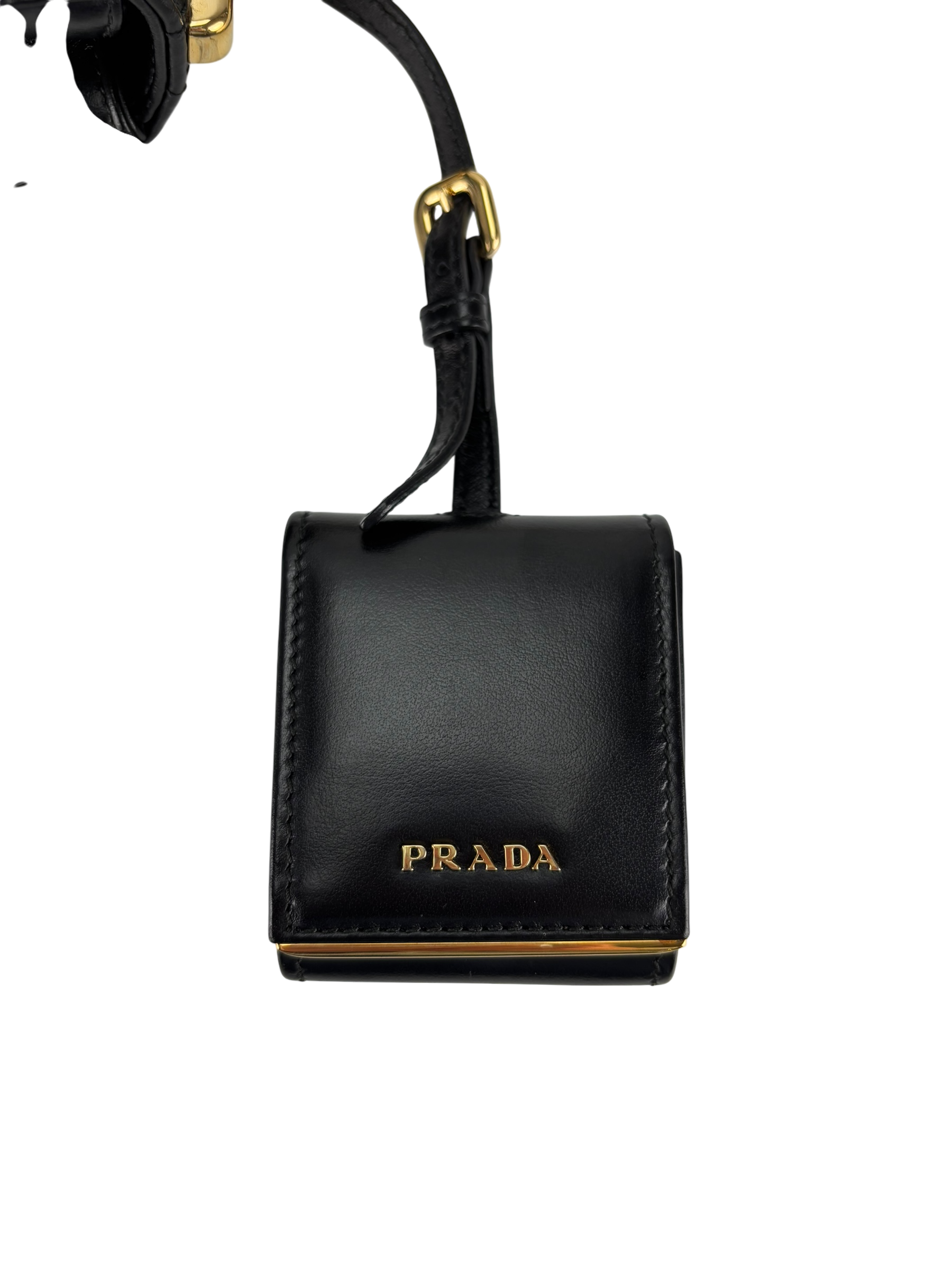 PRADA - Black Calfskin Soft Diagramme Crossbody Bag