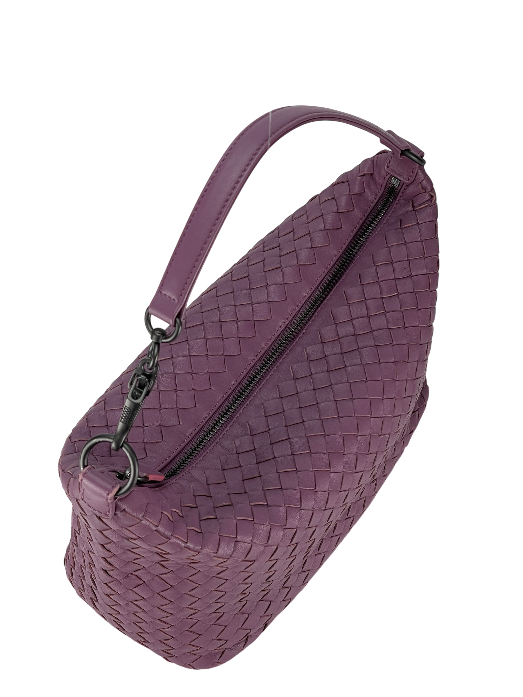 BOTTEGA VENETA - Zip Hobo Intrecciato Nappa Purple Lambskin