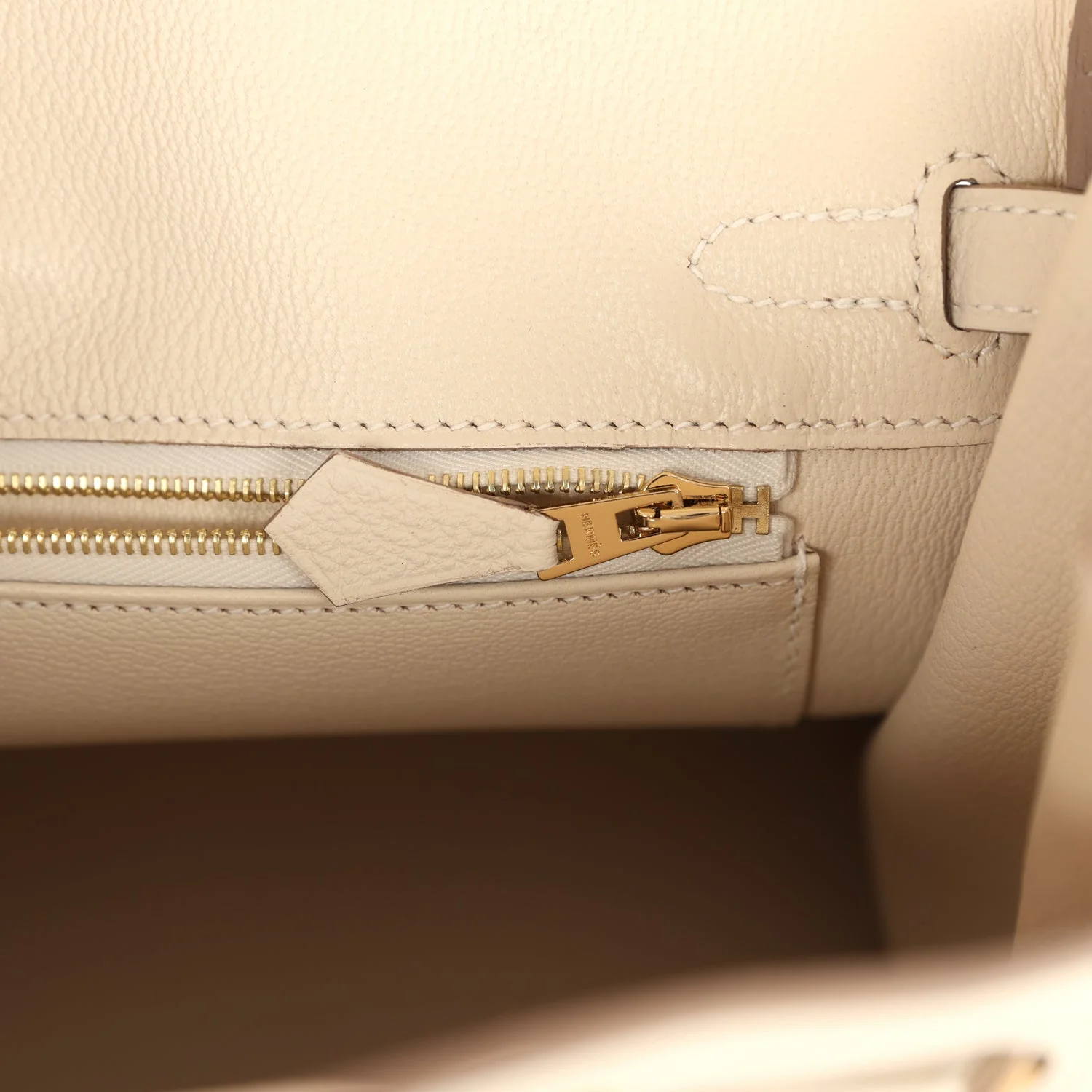 Hermes Birkin 25 Craie Togo Gold Hardware
