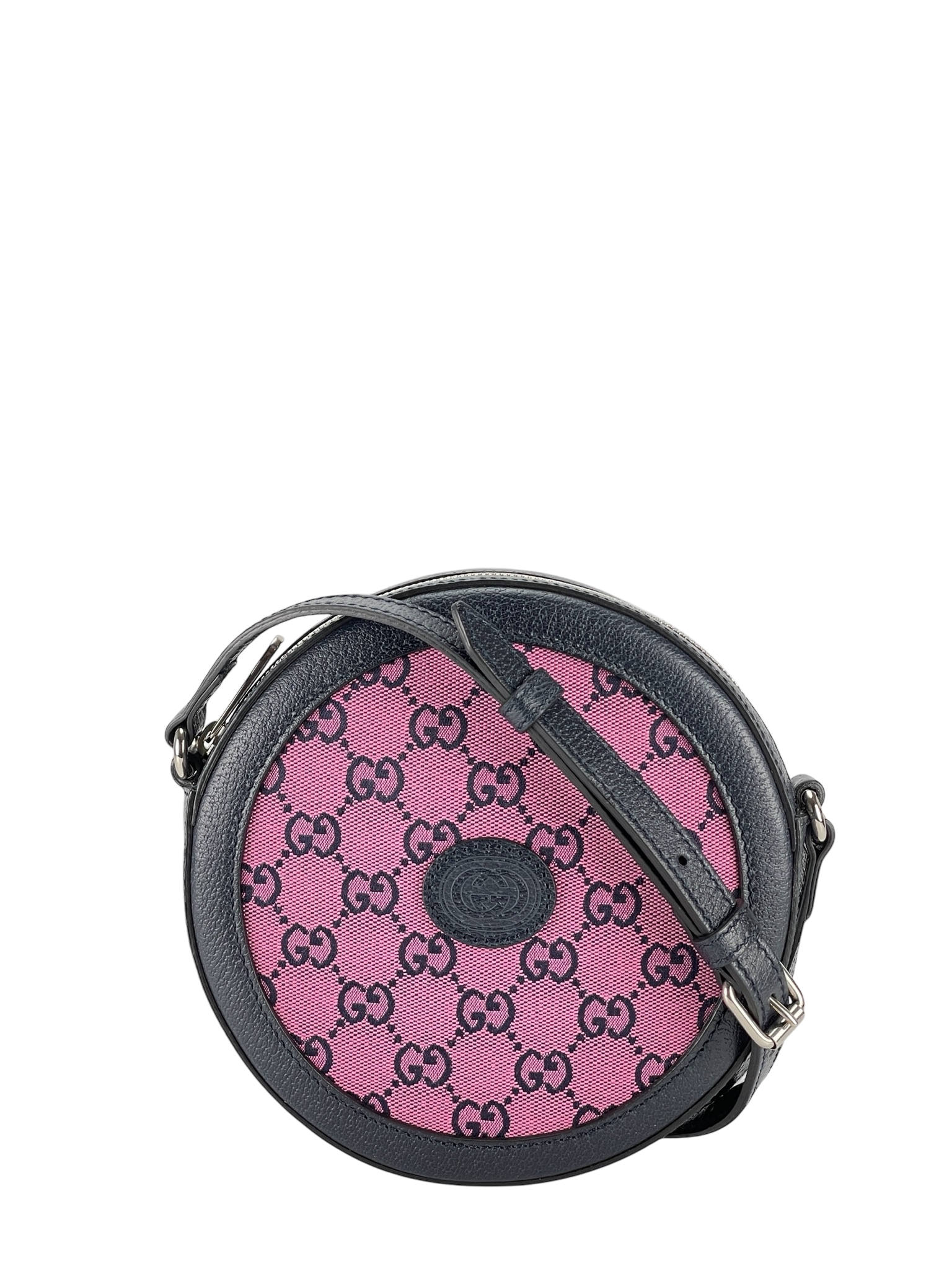GUCCI - Ophidia round cloth crossbody bag Pink Black