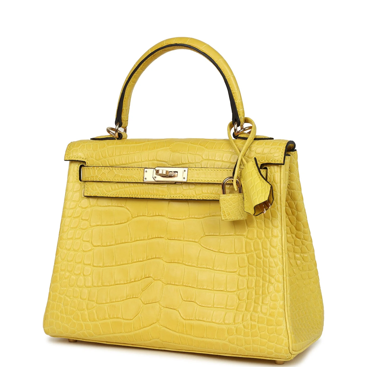 Hermes Kelly Retourne 25 Mimosa Matte Alligator Permabrass Hardware
