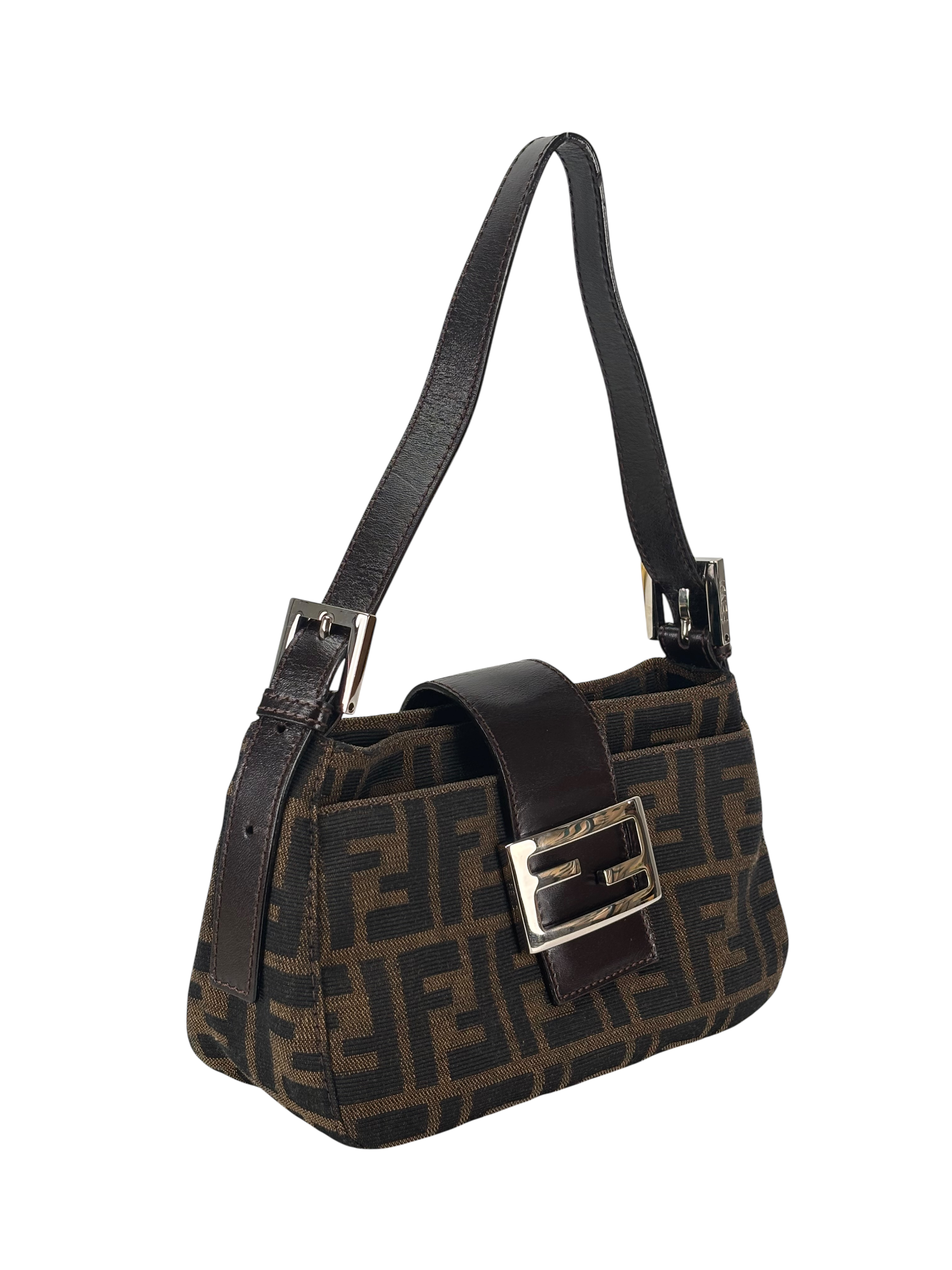 FENDI - Zucca Canvas Mini Baguette Shoulder Bag