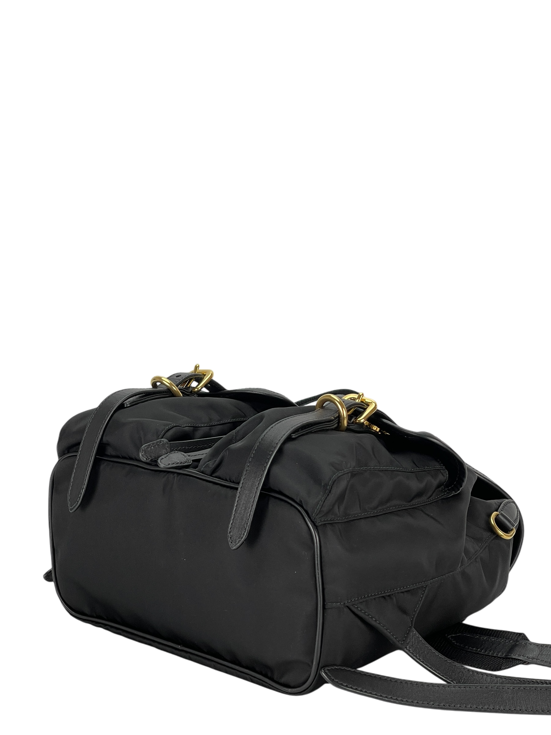 PRADA - Tessuto Nylon Soft Calfskin Small Backpack Black