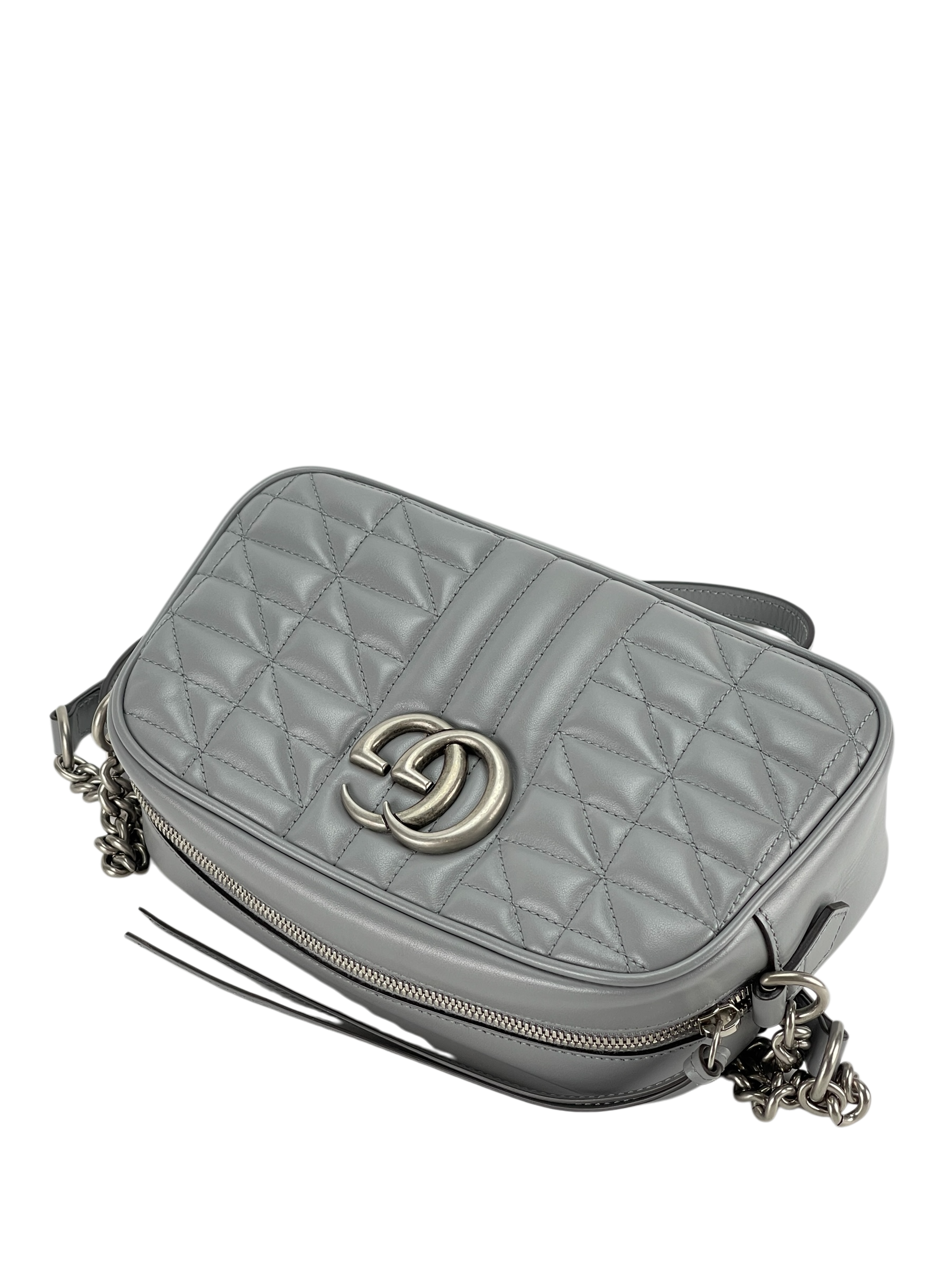 GUCCI - Grey GG Marmont Camera Bag