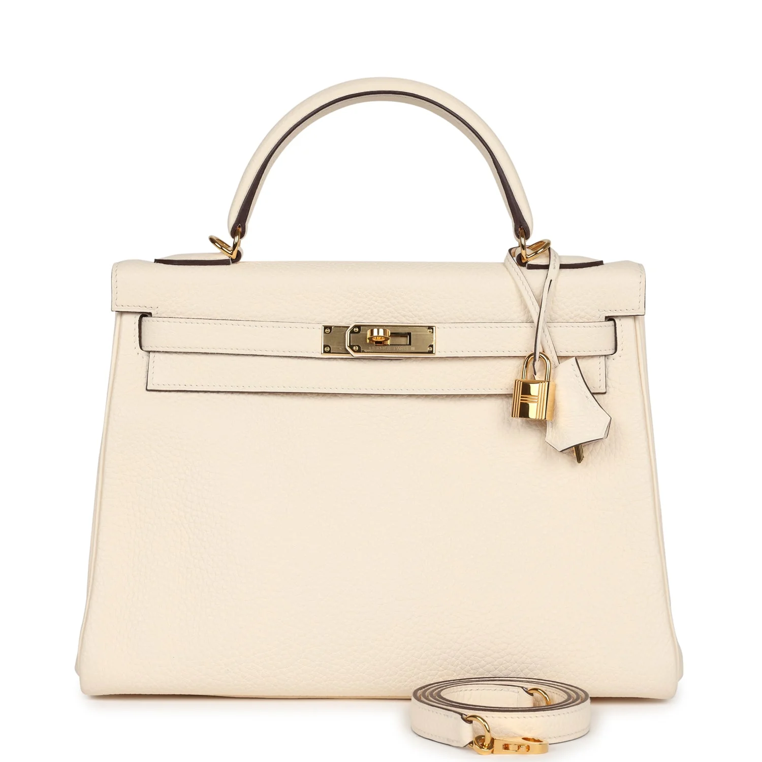 Pre-owned Hermes Kelly Retourne 32 Nata Clemence Gold Hardware