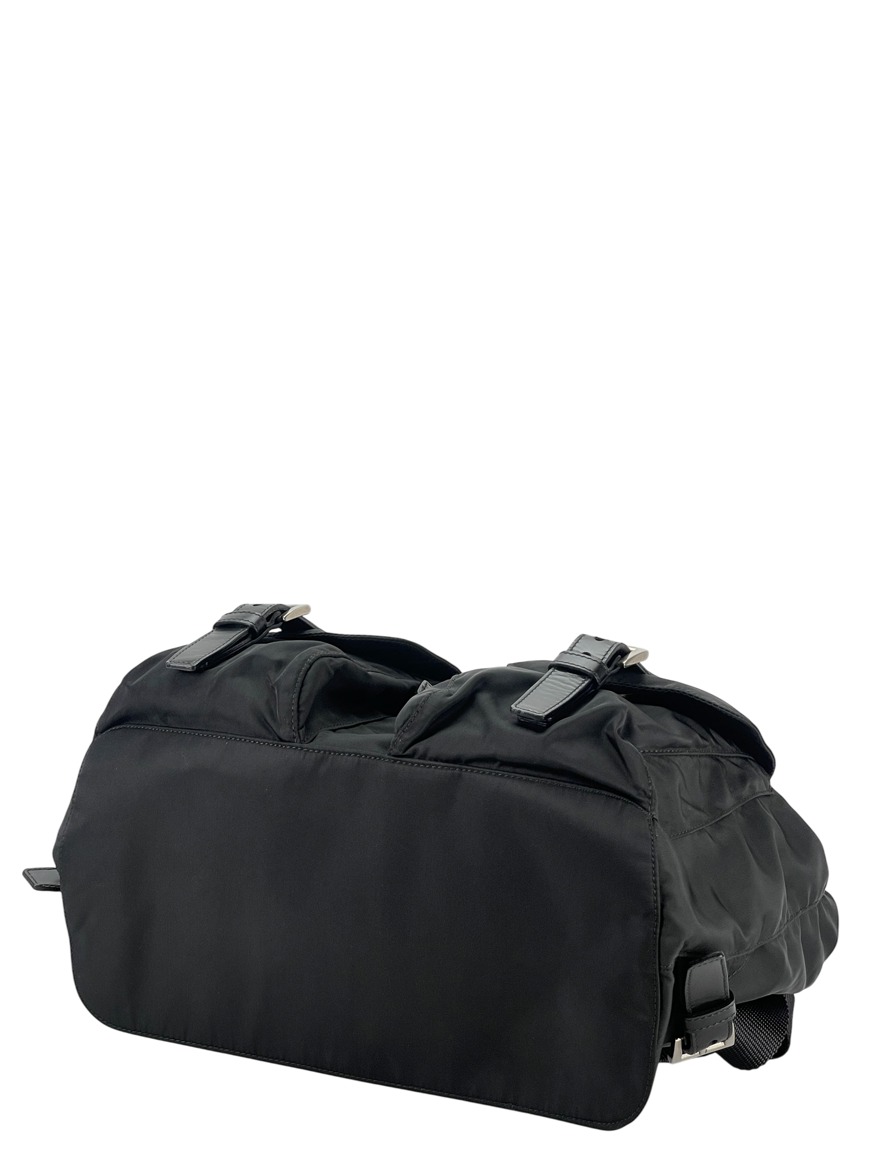 PRADA - Medium Tessuto Nylon Calfskin Backpack Black