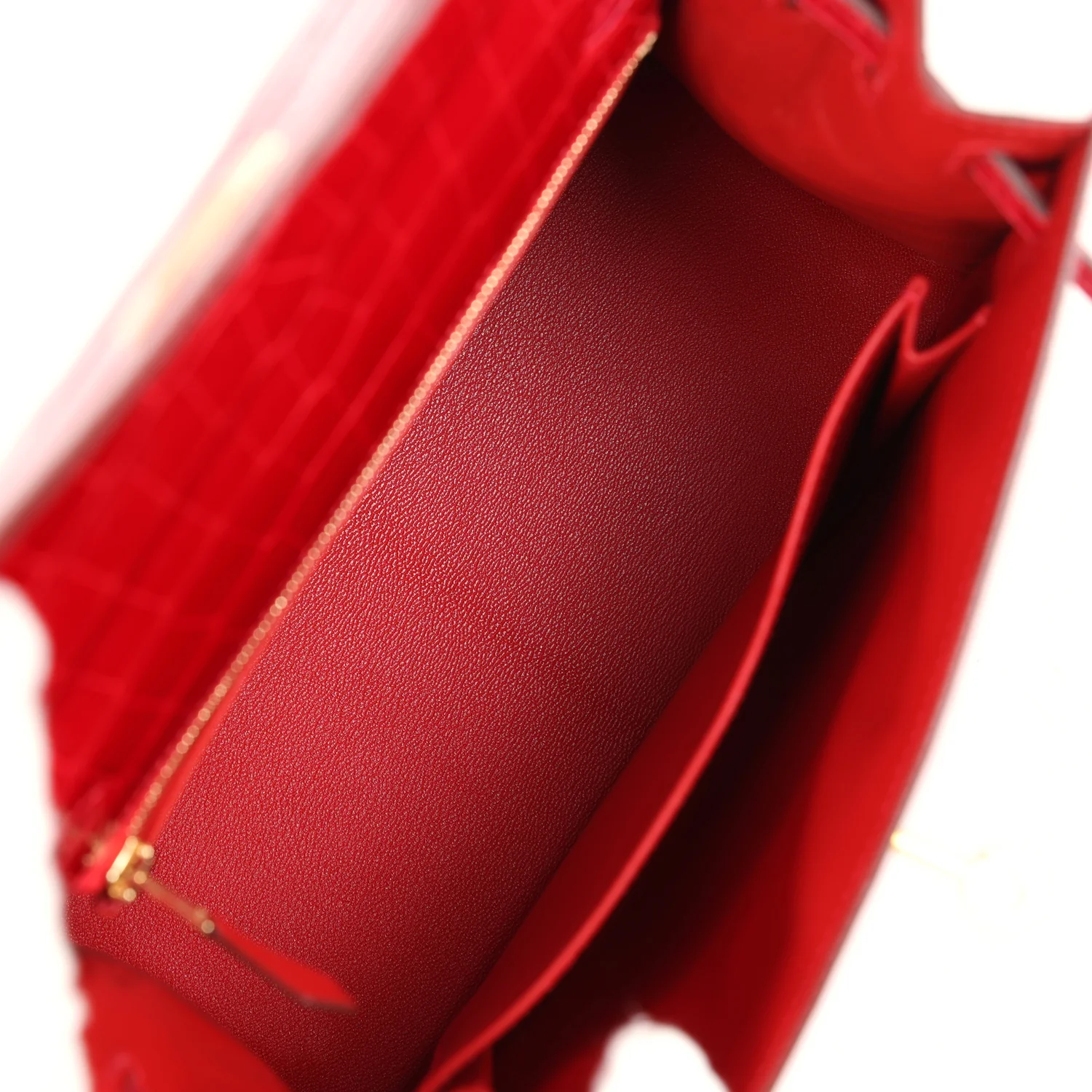 Hermes Kelly Sellier 25 Braise Shiny Alligator Mississippiensis Gold Hardware