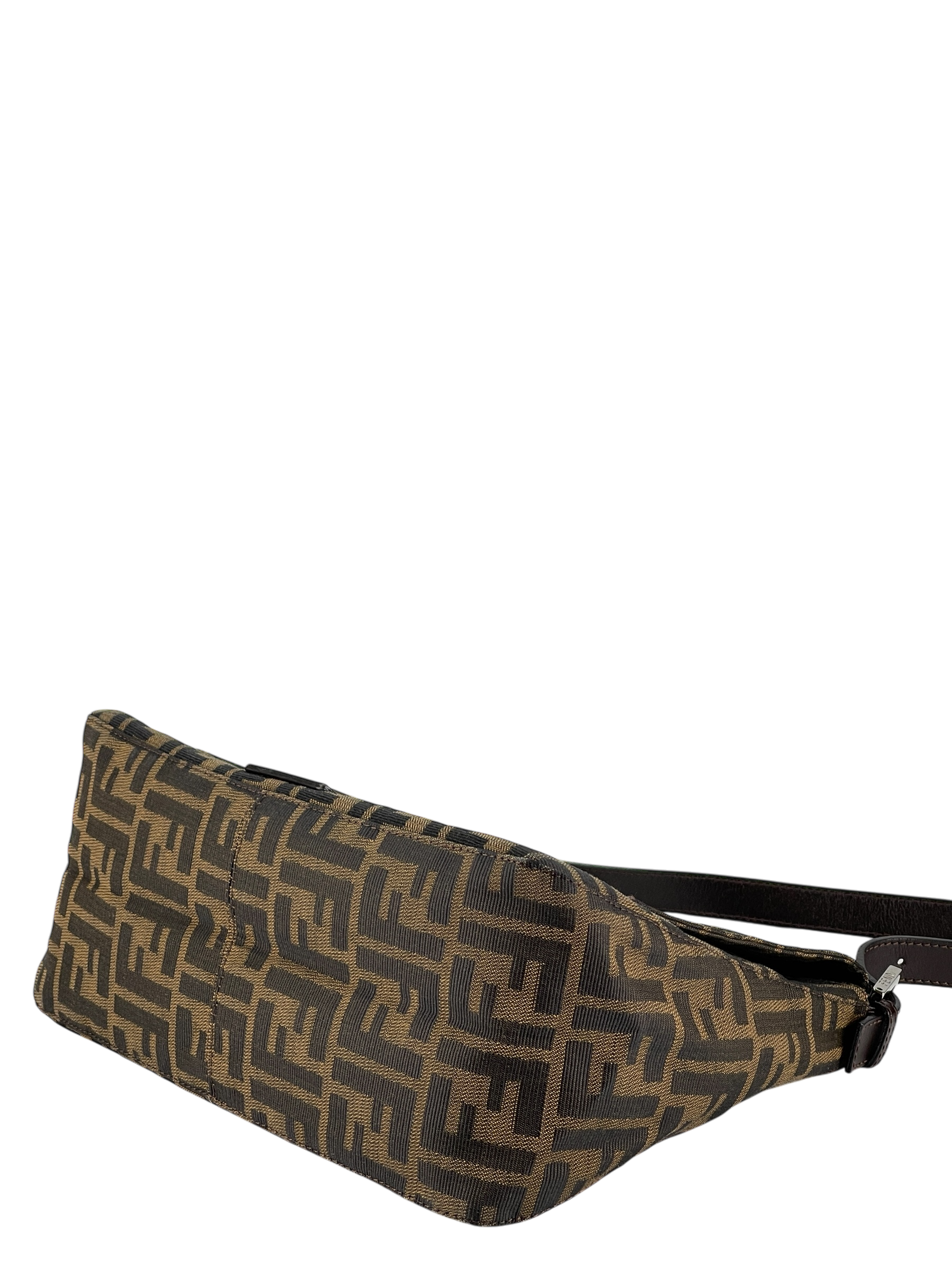 FENDI - Brown Zucca Mamma Baguette Handbag Silver Hardware