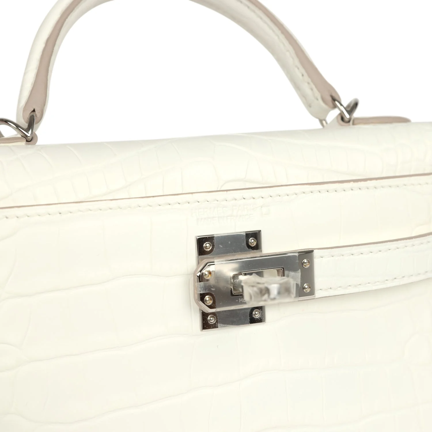 Hermes Kelly Sellier 20 Chantilly Matte Alligator Palladium Hardware