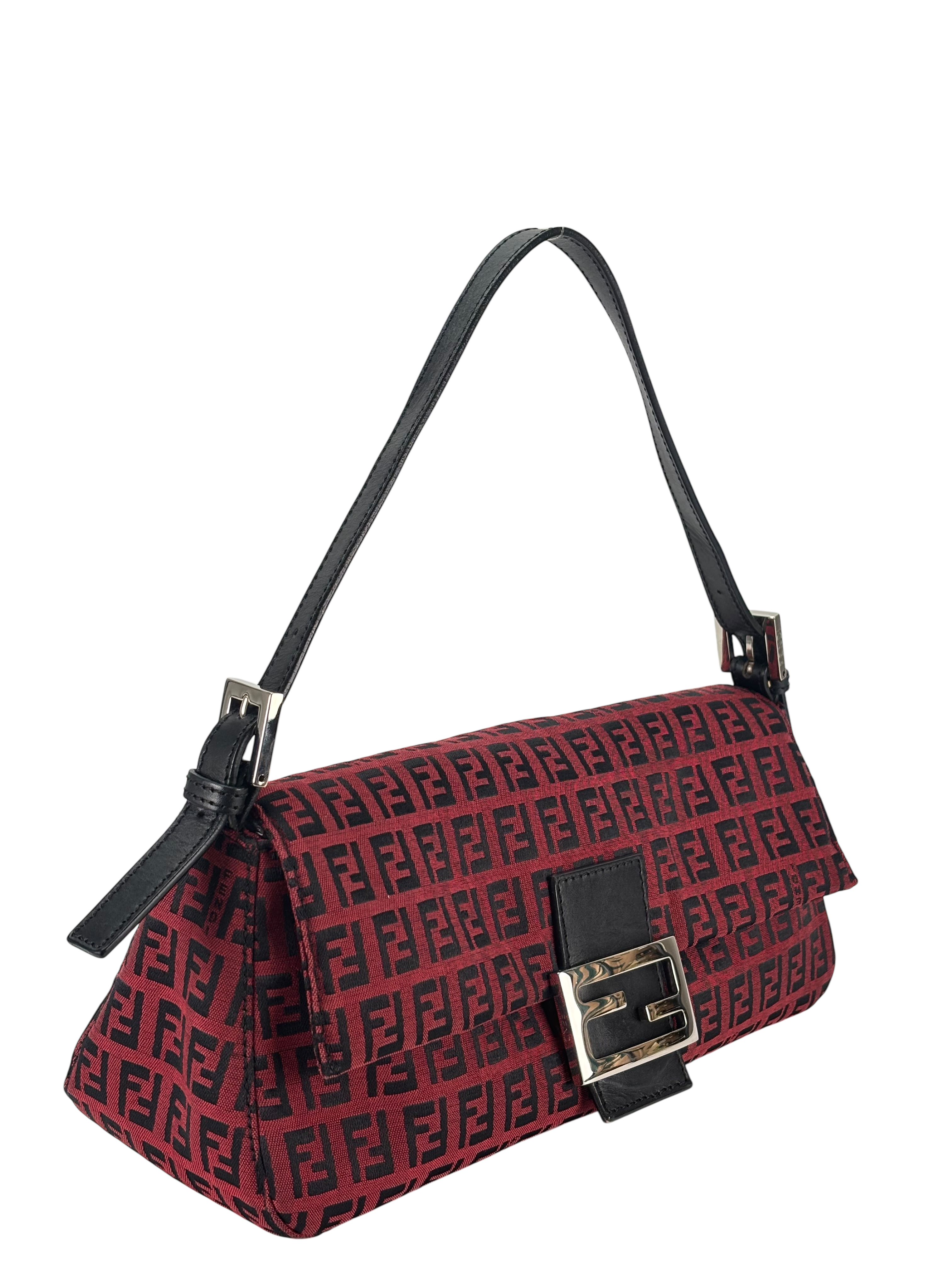 FENDI - Red Small Zucchino Baguette Bag
