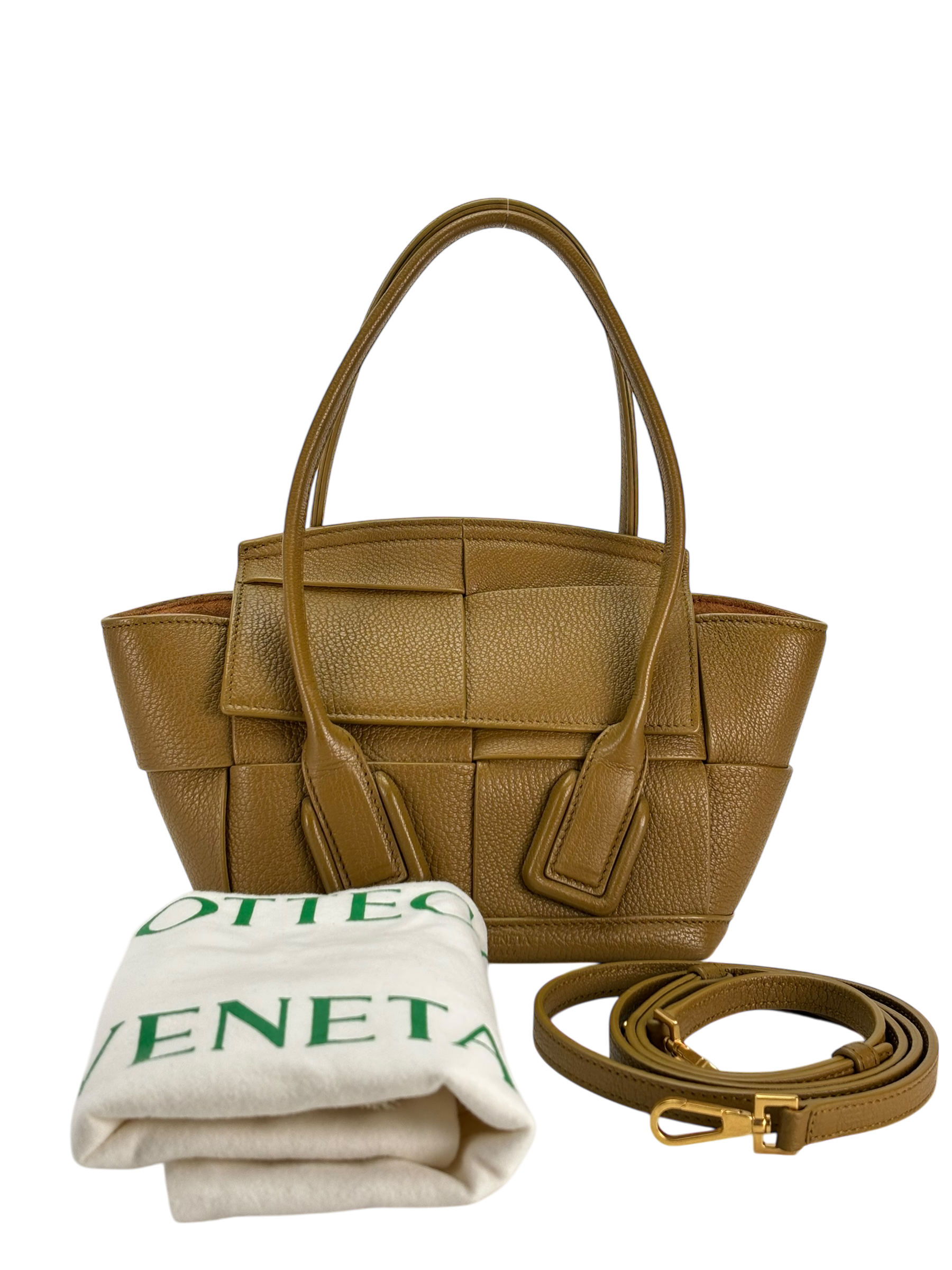 BOTTEGA VENETA -  Beige Maxi Intrecciato Mini Arco 2Way Tote Shoulder Bag