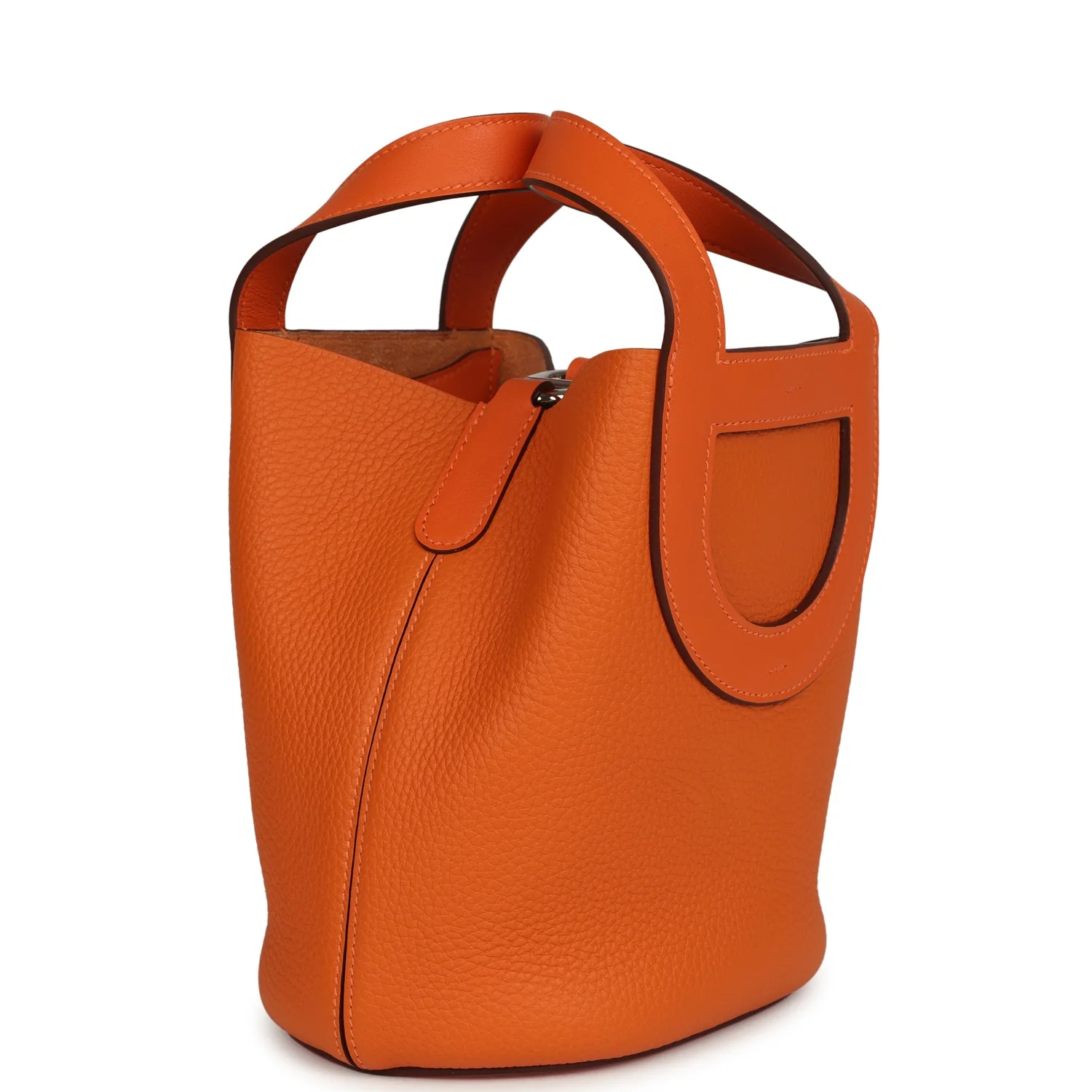 Hermes In-The-Loop 18 Orange Clemence and Swift Palladium Hardware