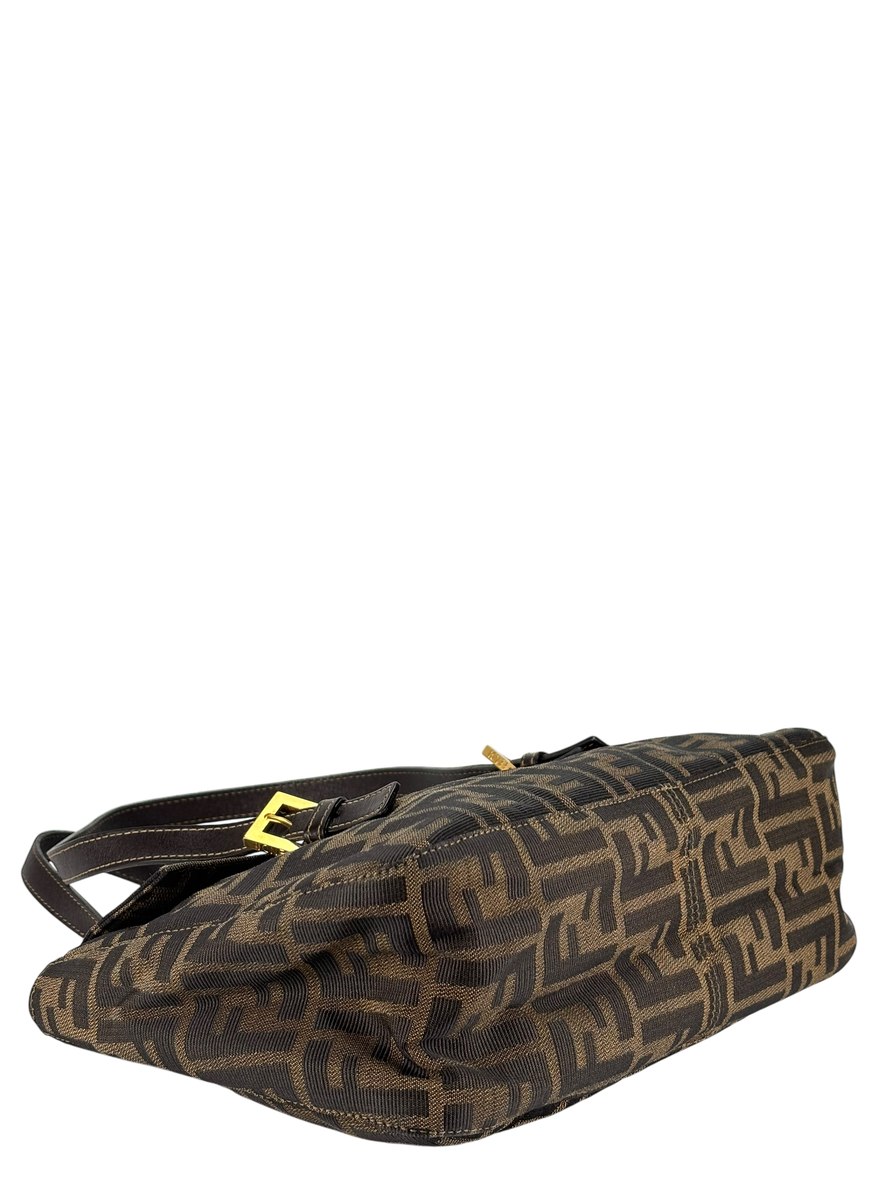 FENDI - Brown Canvas Zucca Double Handle Bag