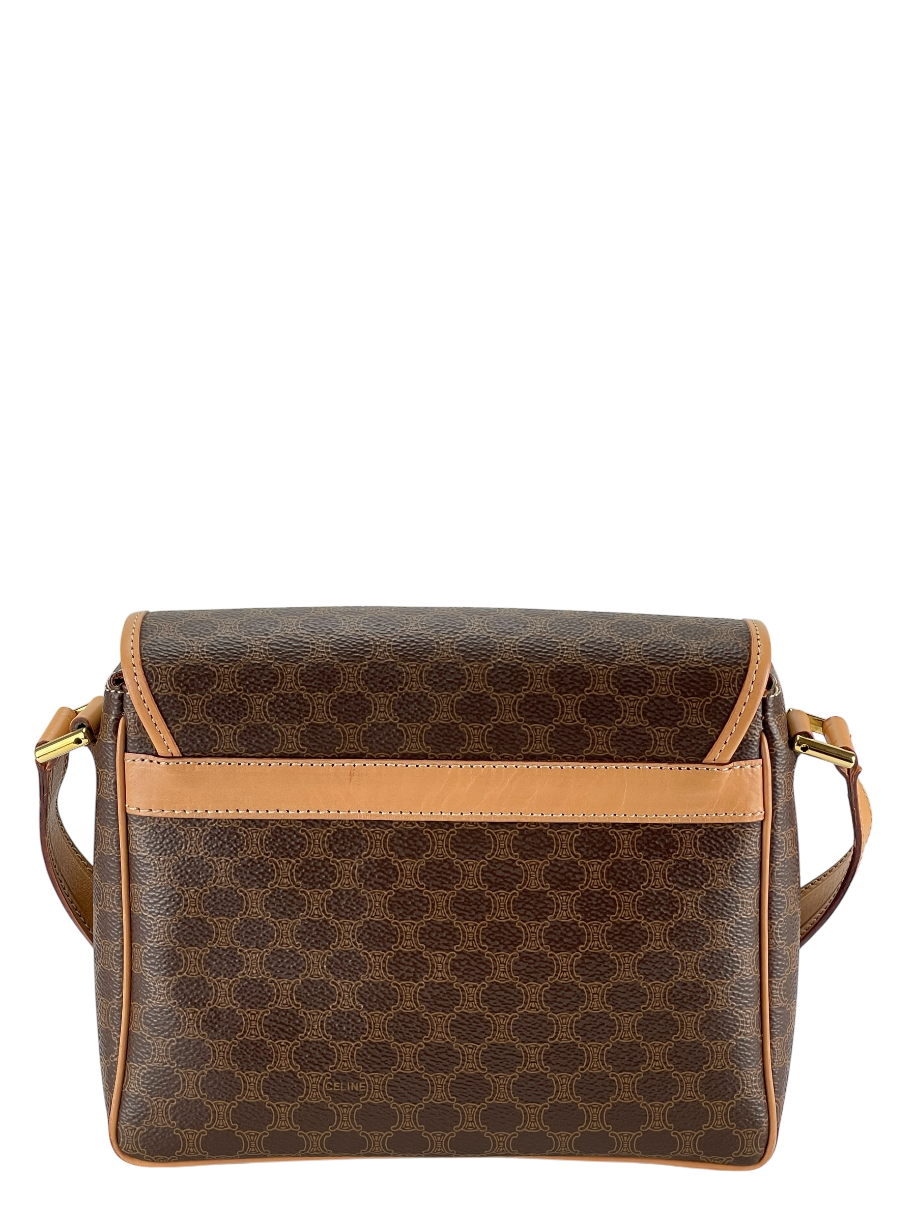 CELINE - Brown Macadam Shoulder Bag
