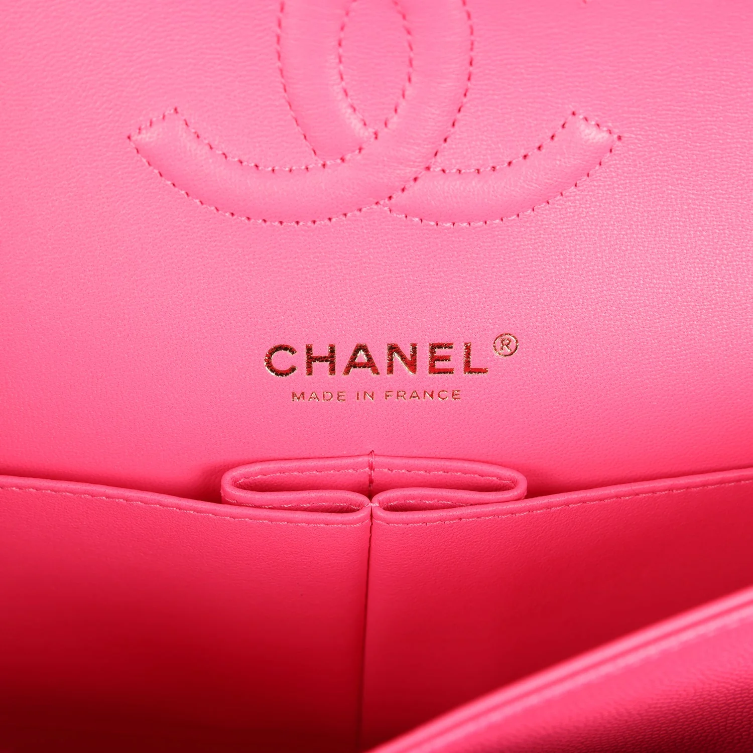 Chanel Medium Classic Double Flap Pink Caviar Light Gold Hardware