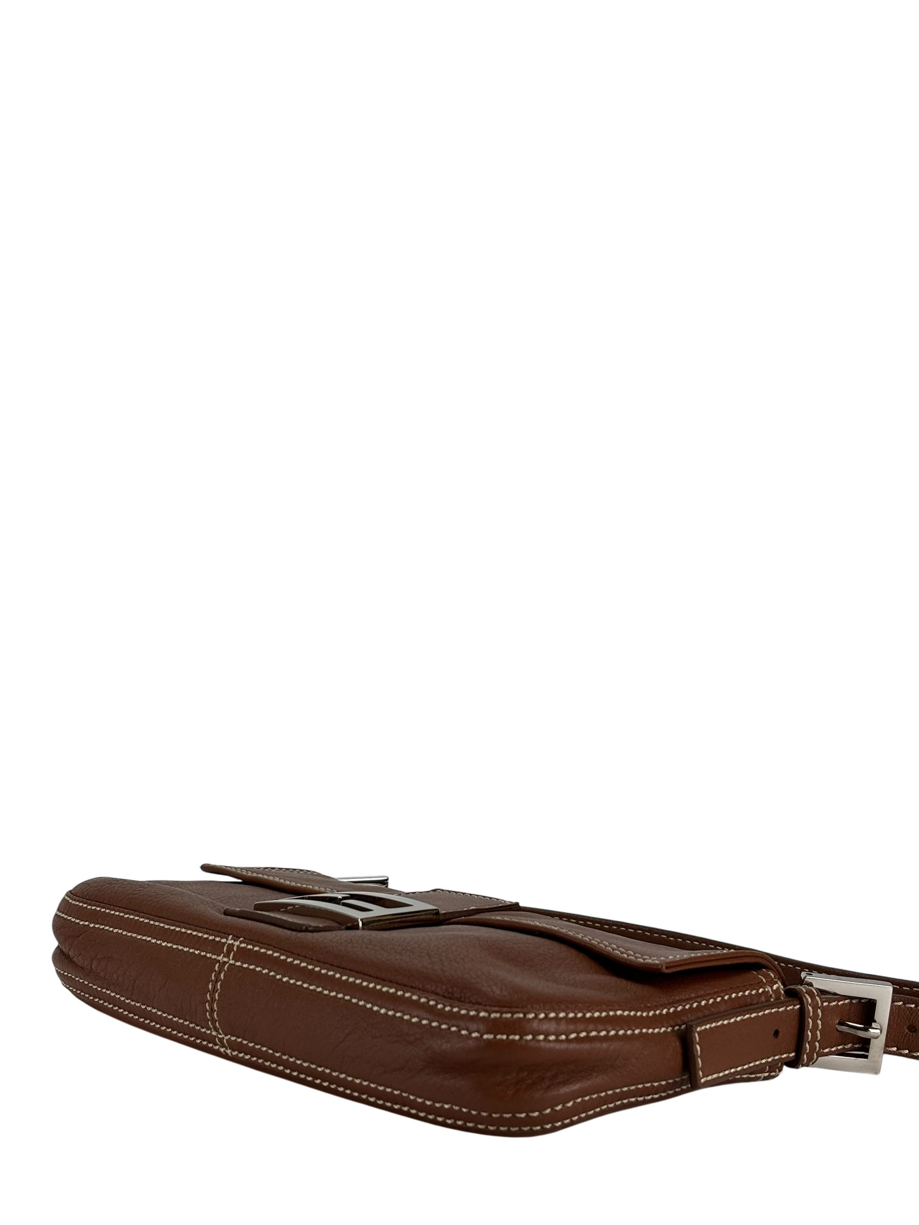 FENDI - Baguette Brown Calfskin Handbag