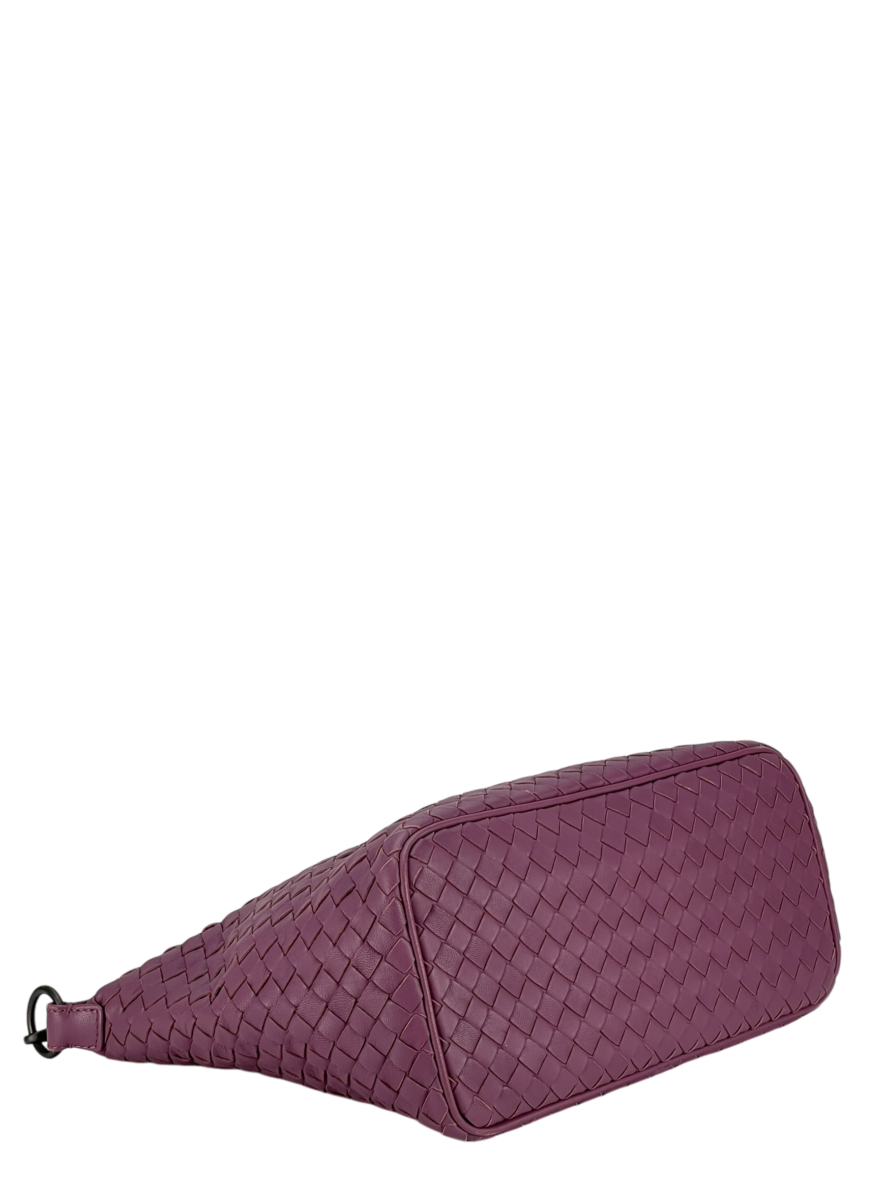 BOTTEGA VENETA - Zip Hobo Intrecciato Nappa Purple Lambskin