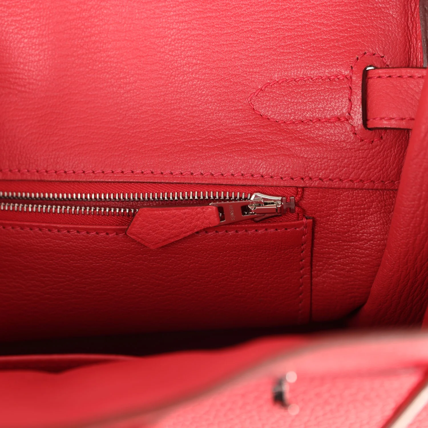 Pre-owned Hermes Birkin 30 Bougainvillea Clemence Palladium Hardware