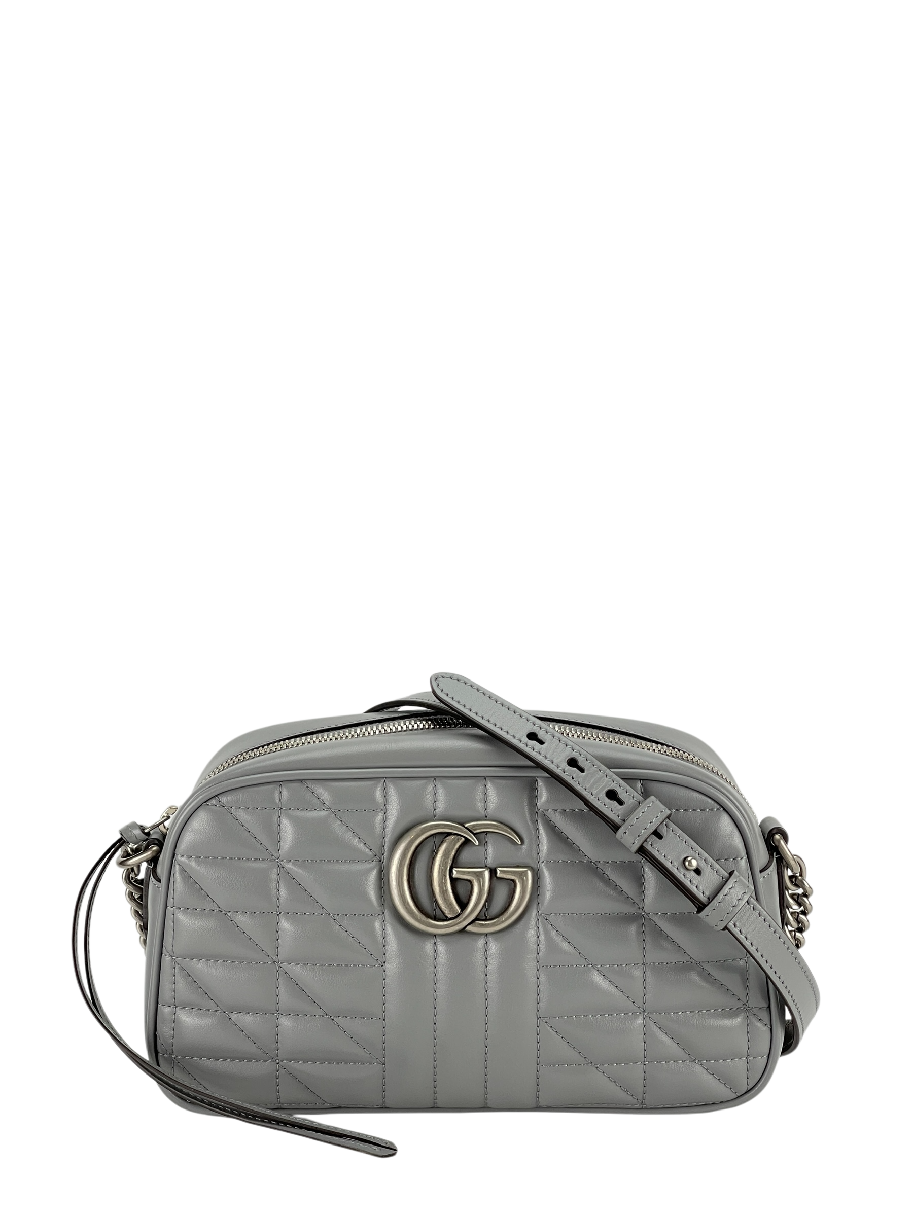 GUCCI - Grey GG Marmont Camera Bag