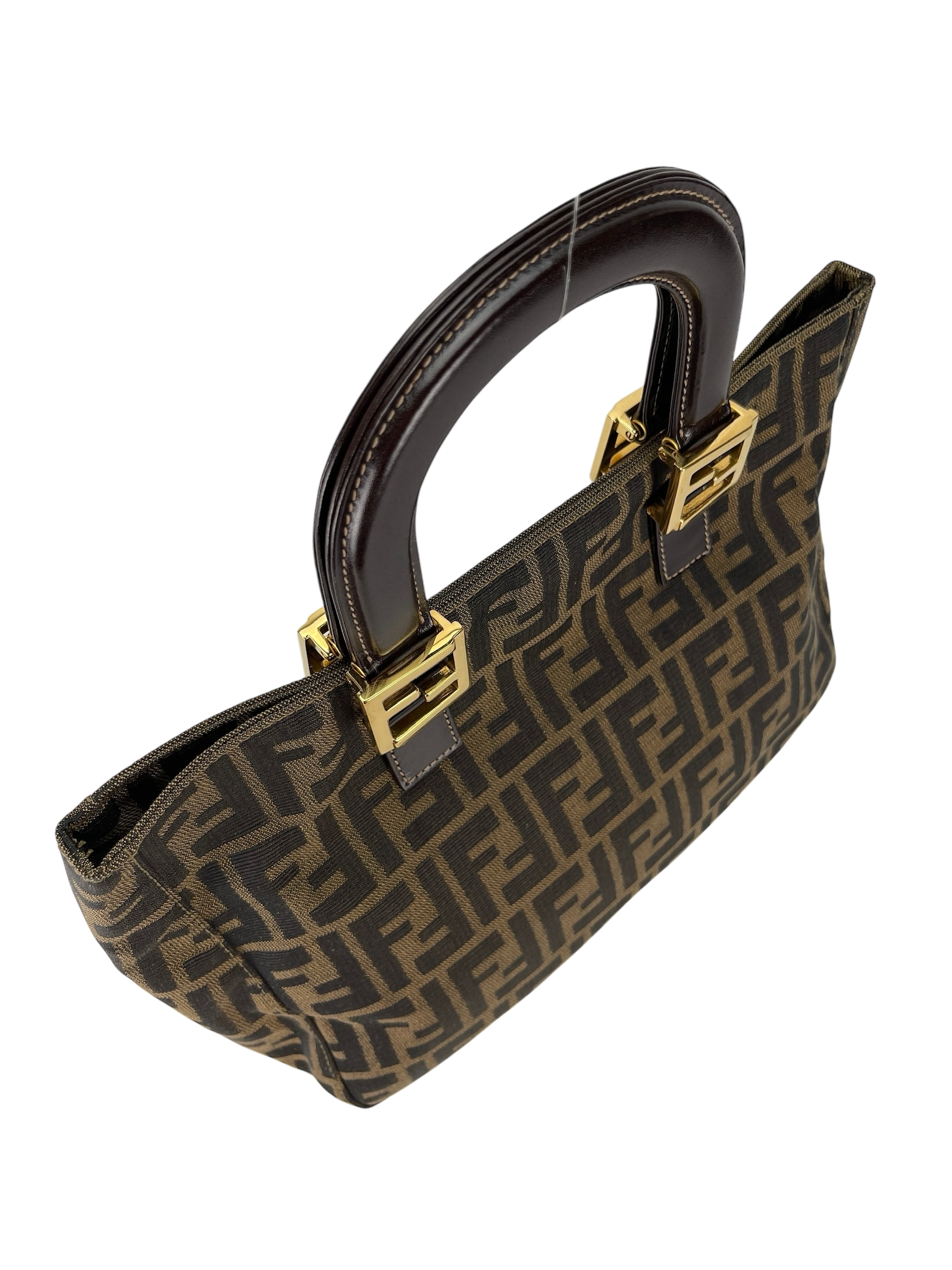 FENDI - Brown Zucca Tote Handbag Gold Hardware