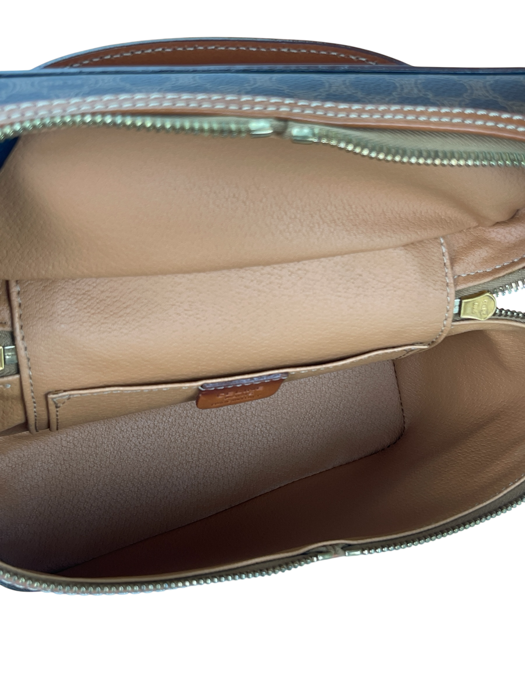 CELINE - Brown PVC Macadam Pattern 2way Handbag