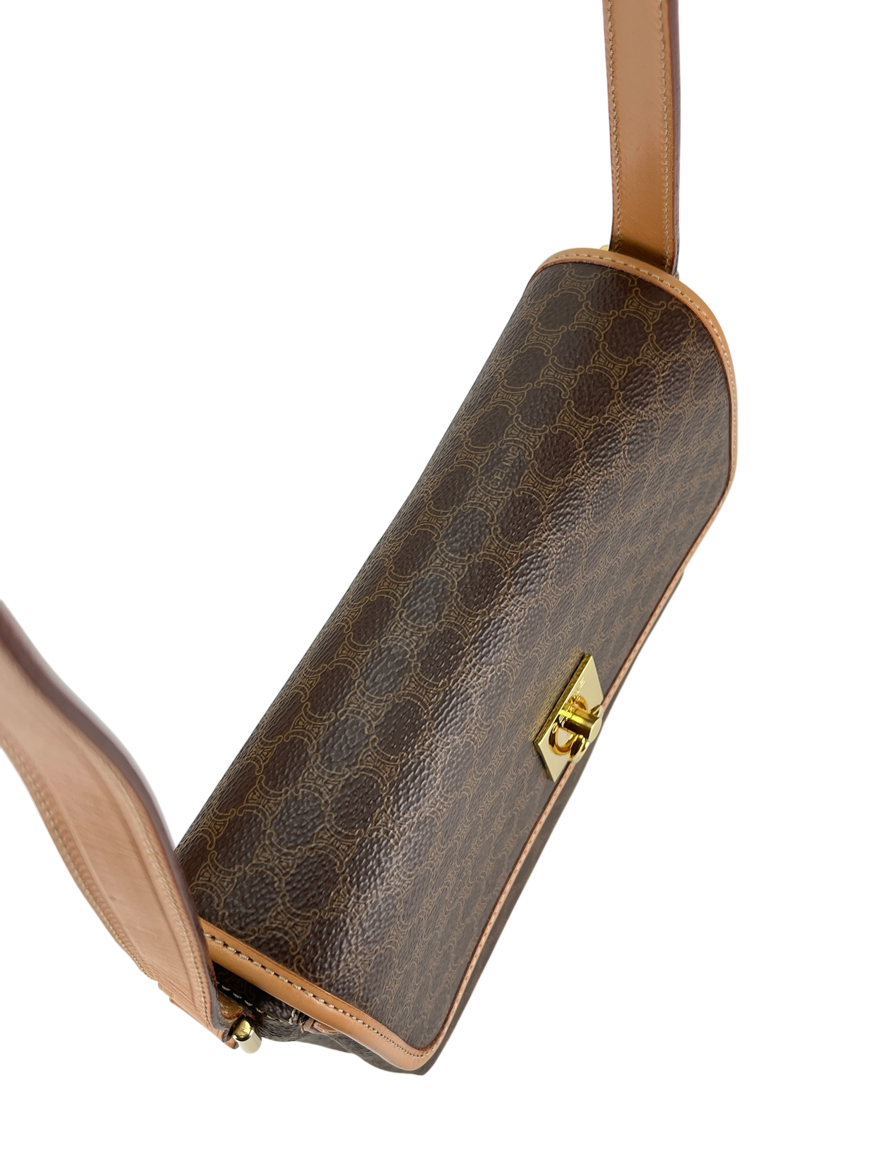 CELINE - Brown Macadam Shoulder Bag