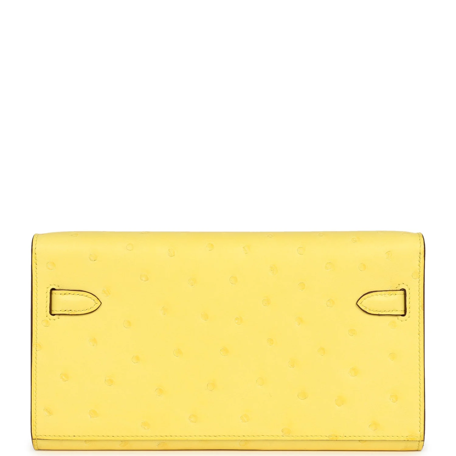 Hermes Kelly To Go Wallet Jaune Citron Ostrich Rose Gold Hardware