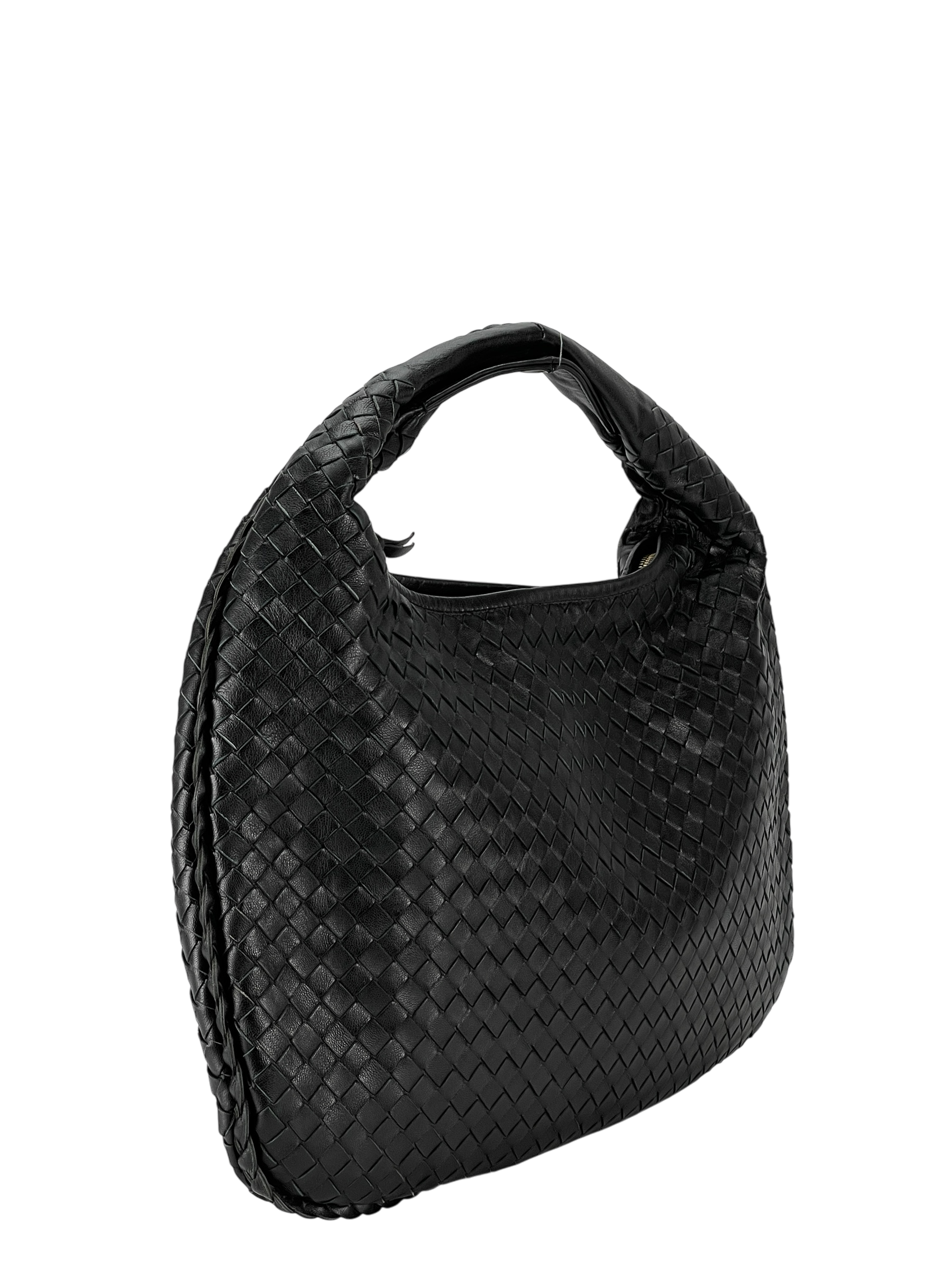 BOTTEGA VENETA - Intrecciato Hobo Bag Black Calfskin