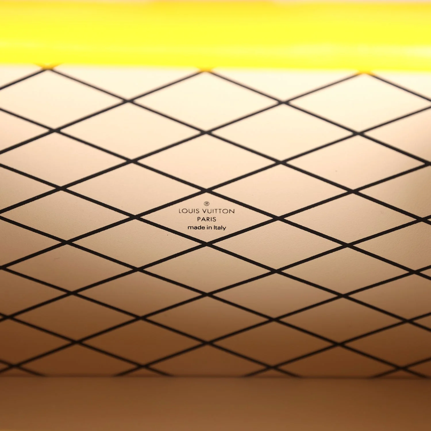 Louis Vuitton Petite Malle Handbag Light Blue & Yellow Glossy Calfskin Silver Hardware