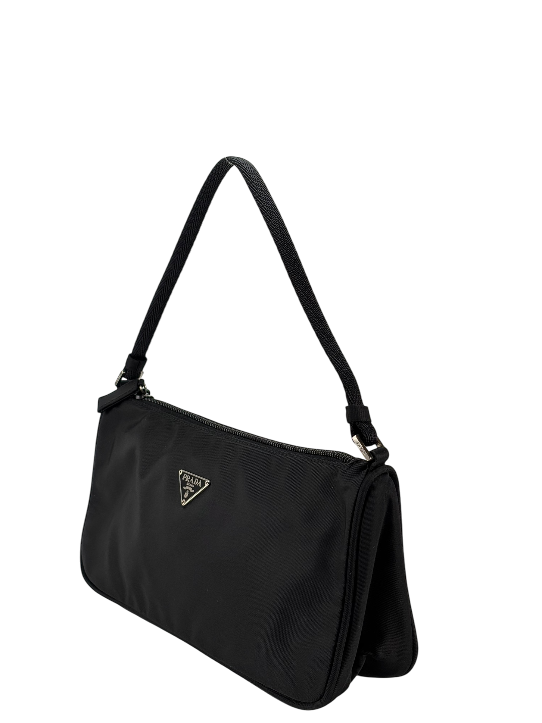 PRADA - Black Nylon Nero Pouch Handbag