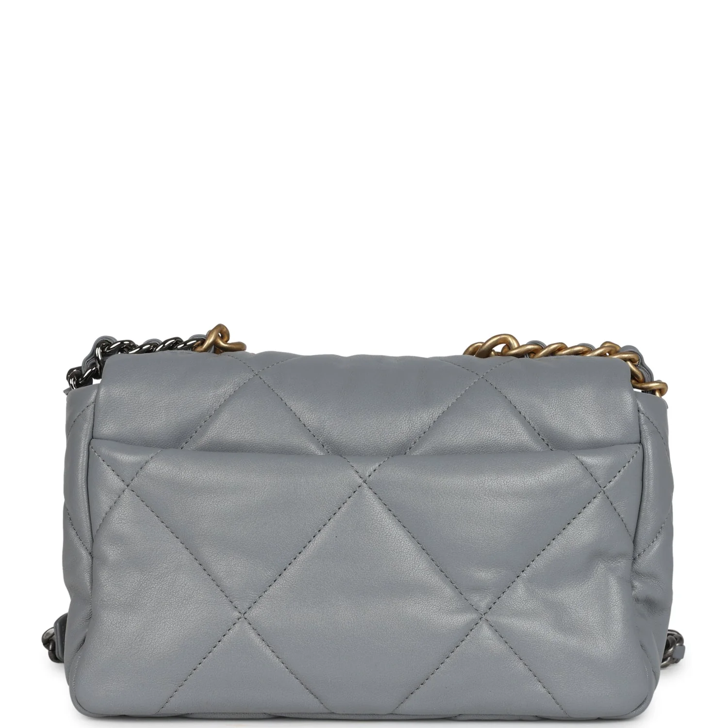 Chanel Medium 19 Flap Bag Grey Lambskin Mixed Metal Hardware