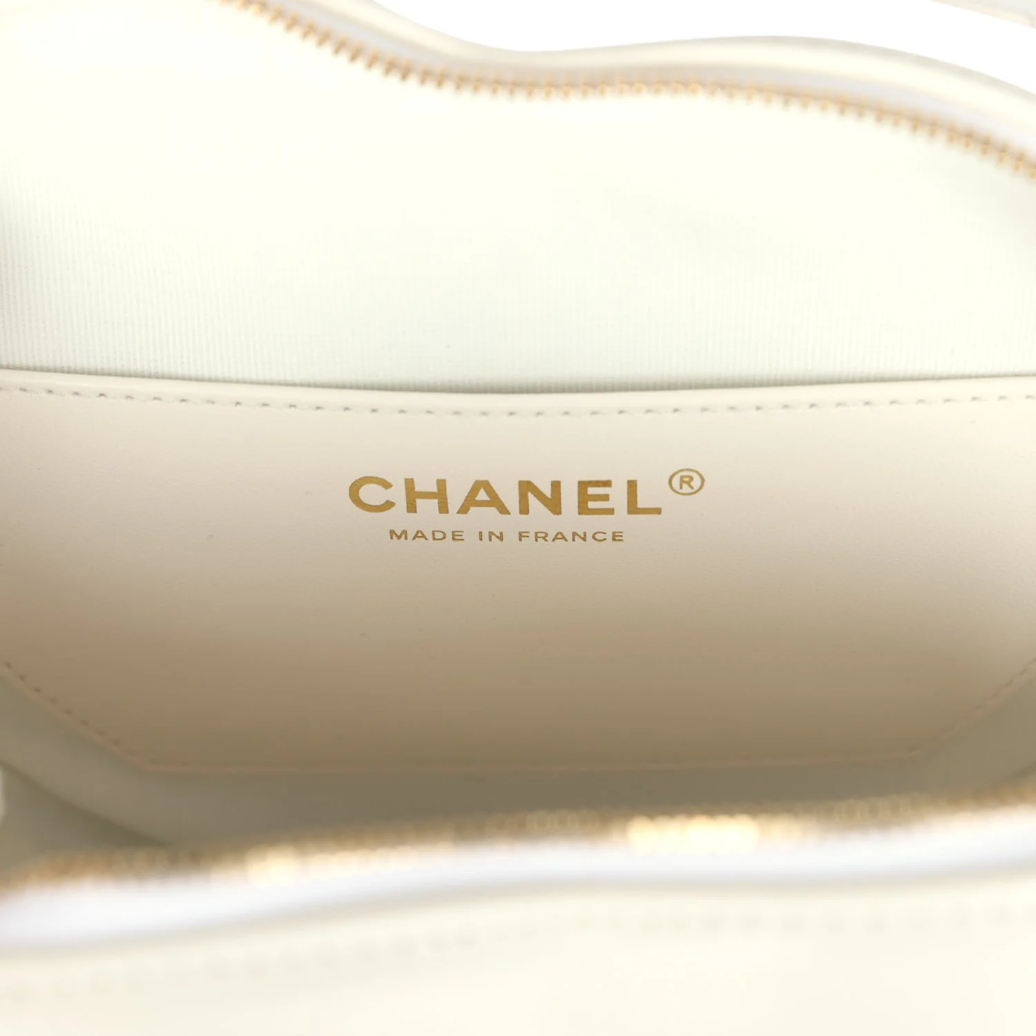 Chanel CC In Love Large Heart Bag with Chain White Lambskin Light Gold Hardware