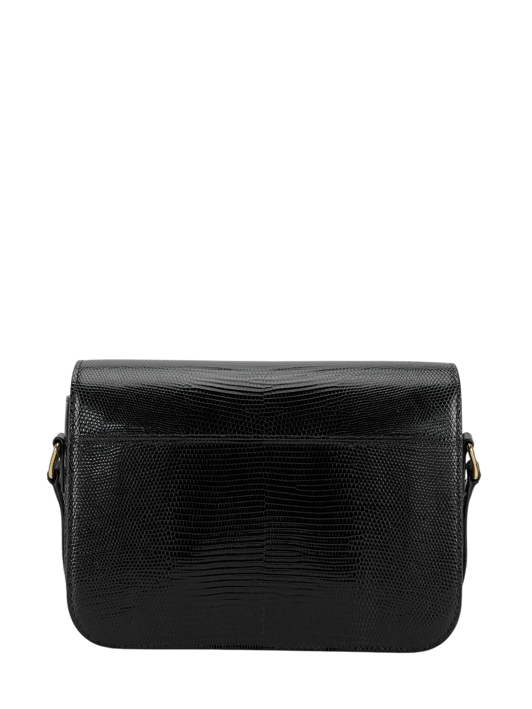 CELINE - Lizard Medium Triomphe Black