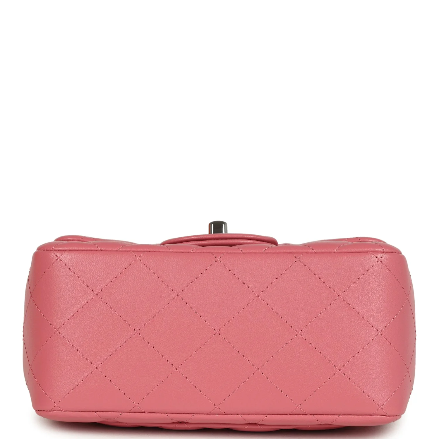 Chanel Mini Classic Square Flap Bag Pink Lambskin Silver Hardware