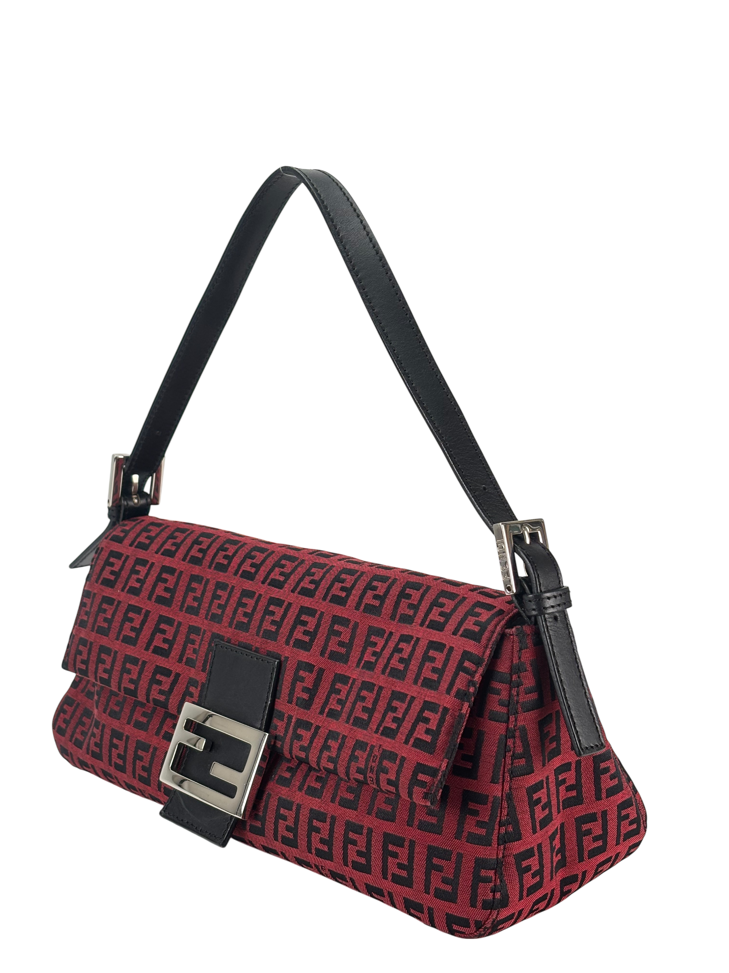 FENDI - Red Small Zucchino Baguette Bag