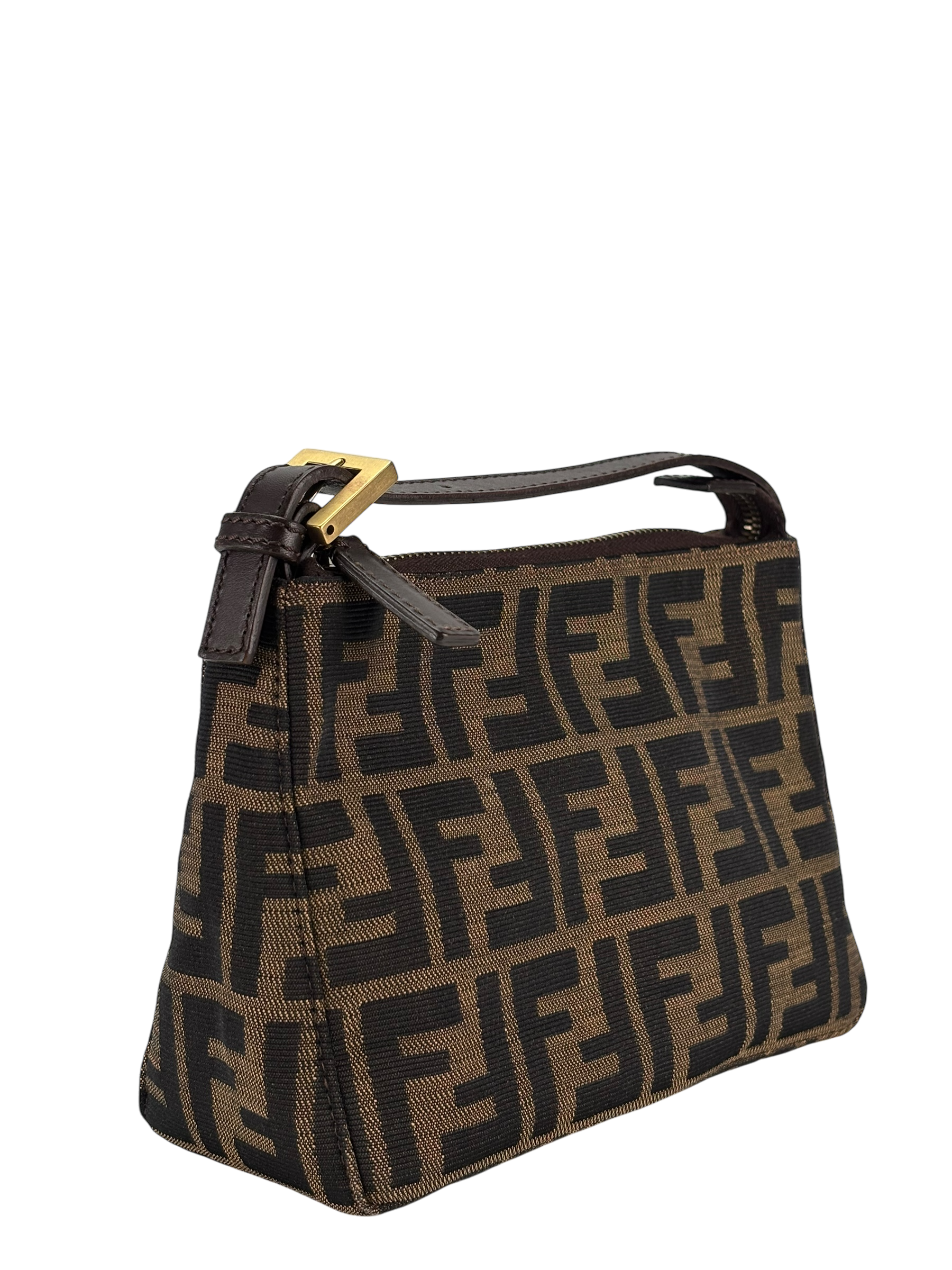 FENDI - Zucca Brown Jacquard Vanity Pouch Bag