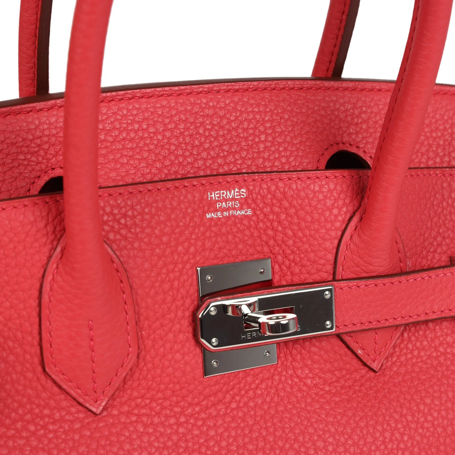 Pre-owned Hermes Birkin 30 Bougainvillea Clemence Palladium Hardware
