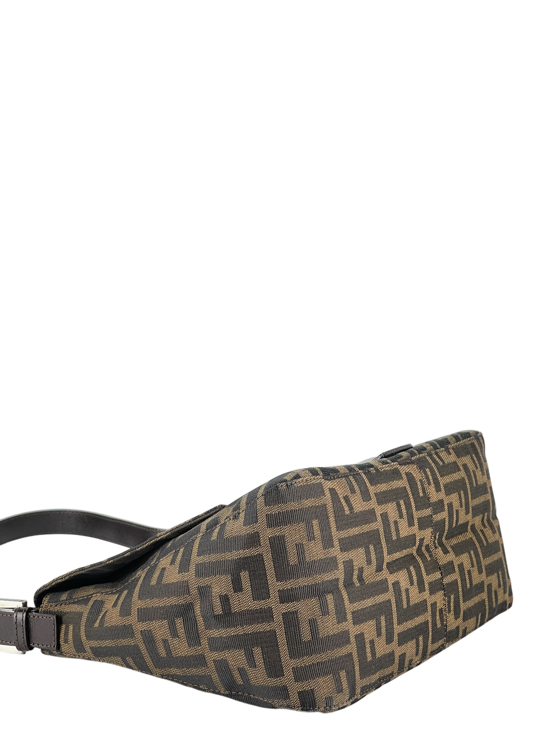 FENDI - Brown Zucca Mamma Baguette Handbag Silver Hardware