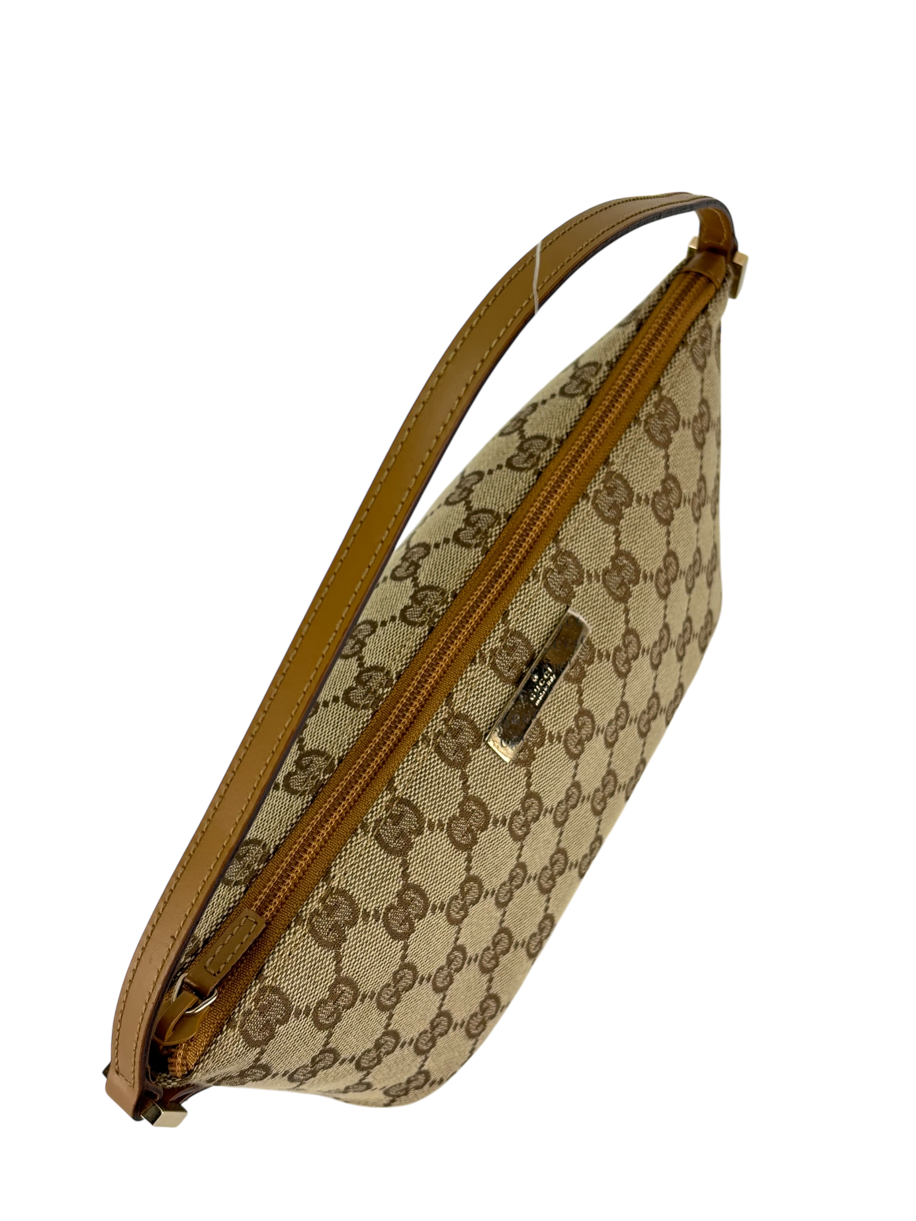 GUCCI - Beige Ophidia Canvas Accessory Pouch Handbag