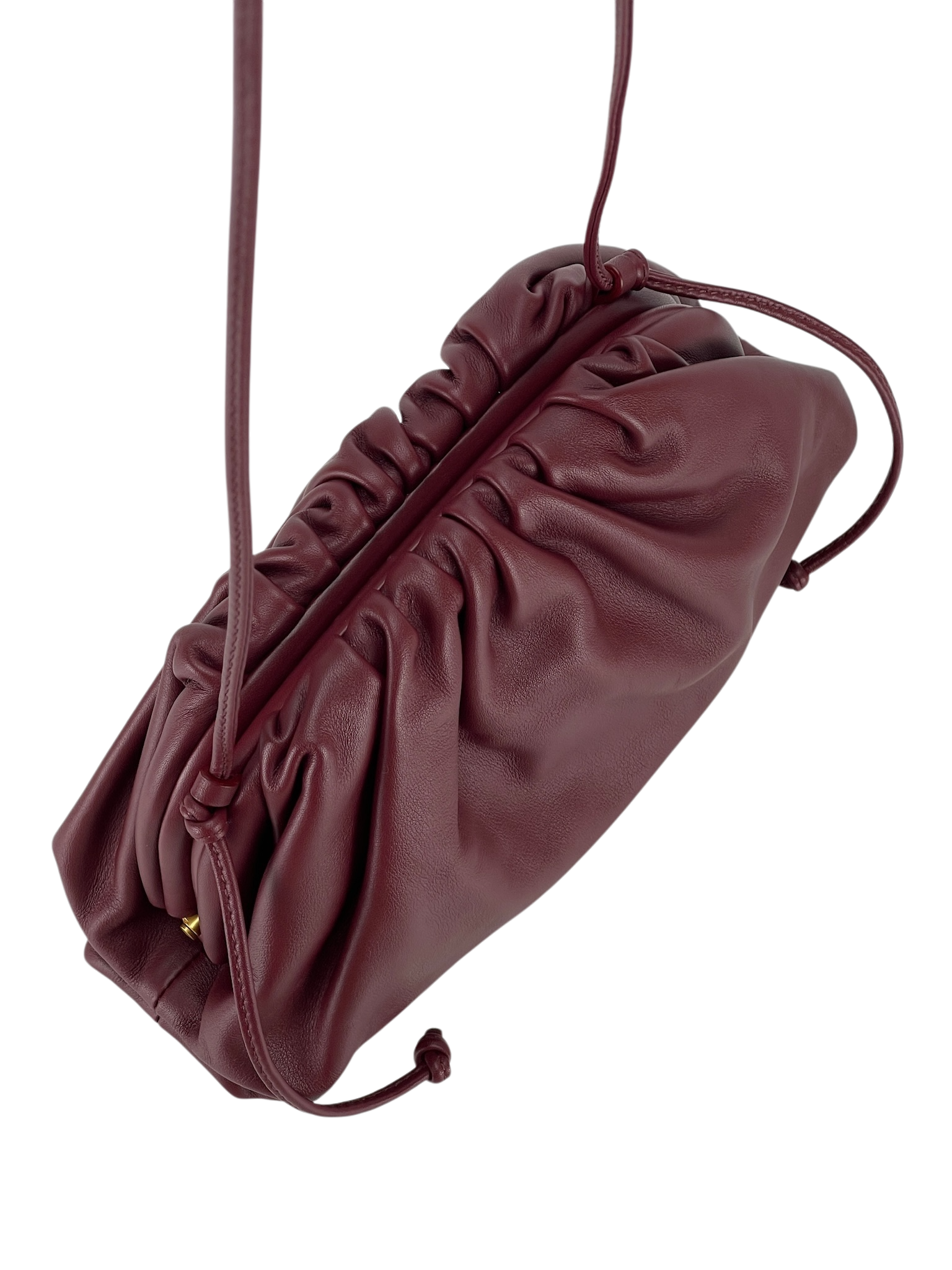 BOTTEGA VENETA - The Mini Pouch Bordeaux Claret Butter Calfskin
