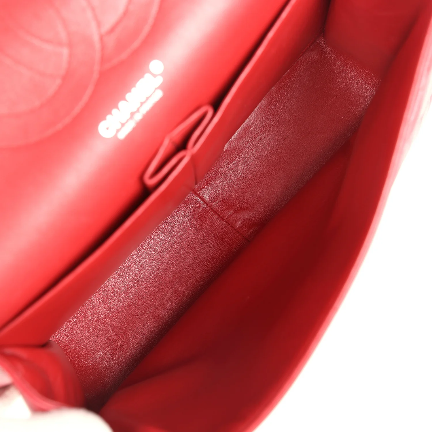 Pre-owned Chanel Jumbo Classic Double Flap Red Caviar Silver Hardware