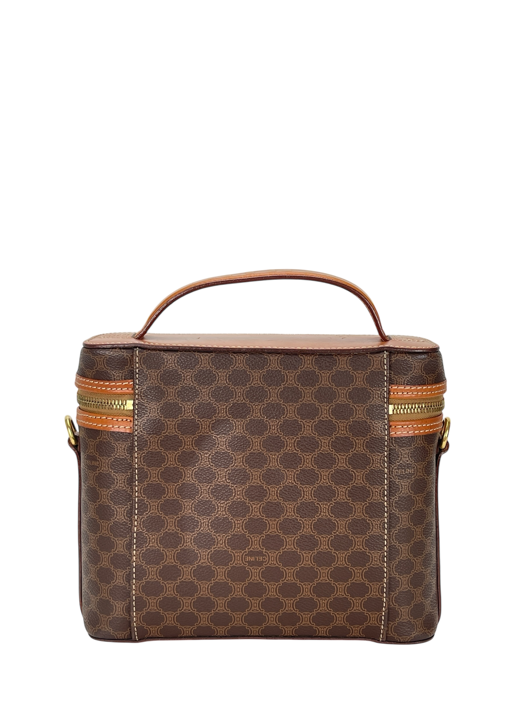 CELINE - Brown PVC Macadam Pattern 2way Handbag