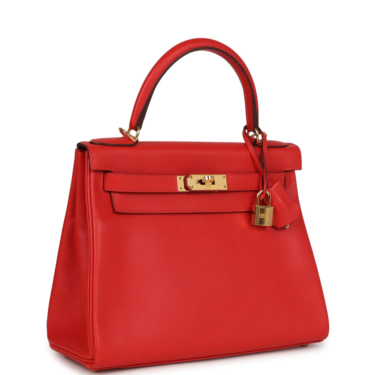 Pre-owned Hermes Kelly Retourne 28 Rouge Tomate Evercolor Gold Hardware