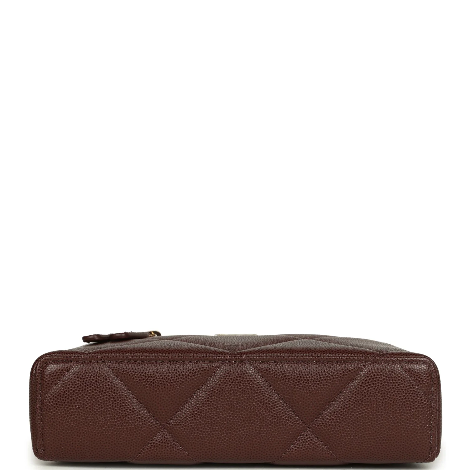 Chanel Top Handle Slim Vanity Case with Chain Dark Brown Shiny Caviar Light Gold Hardware