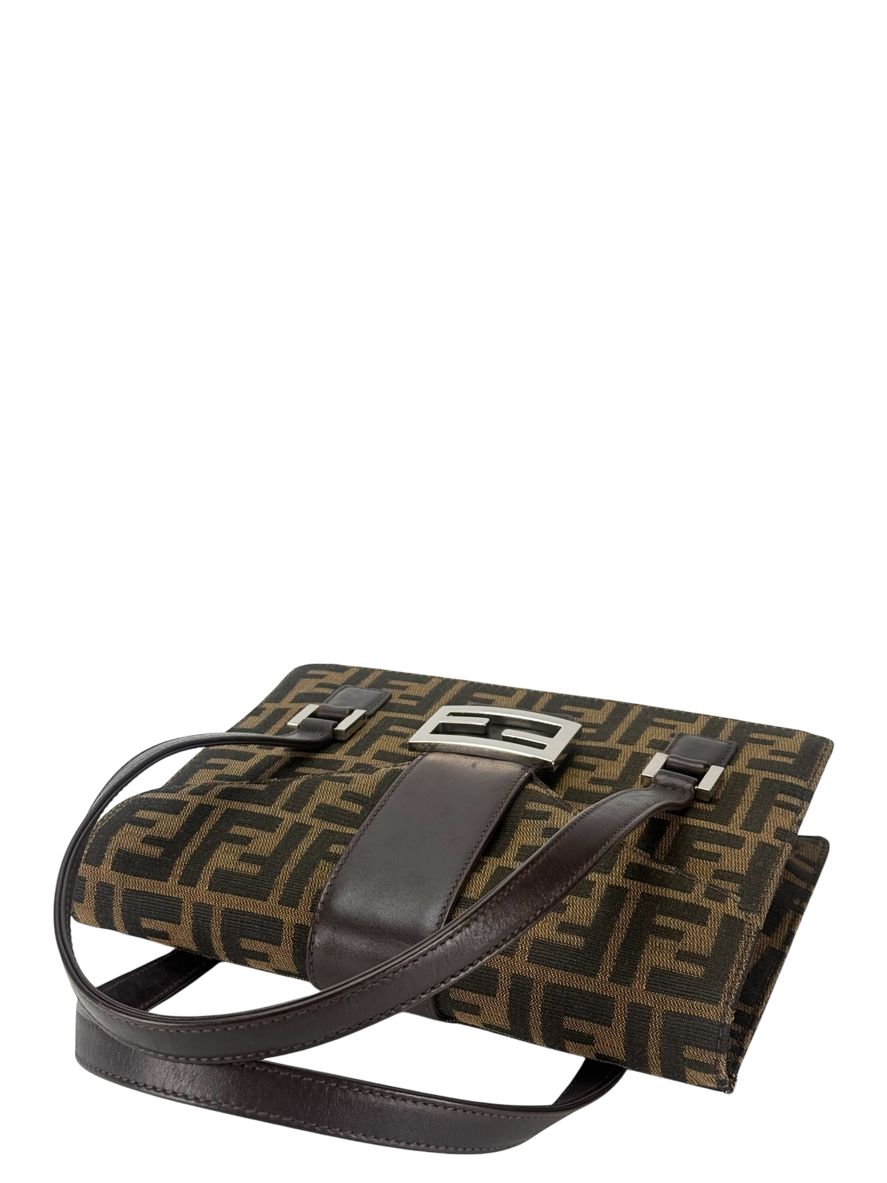 FENDI - Brown Canvas Zucca Pattern Handbag