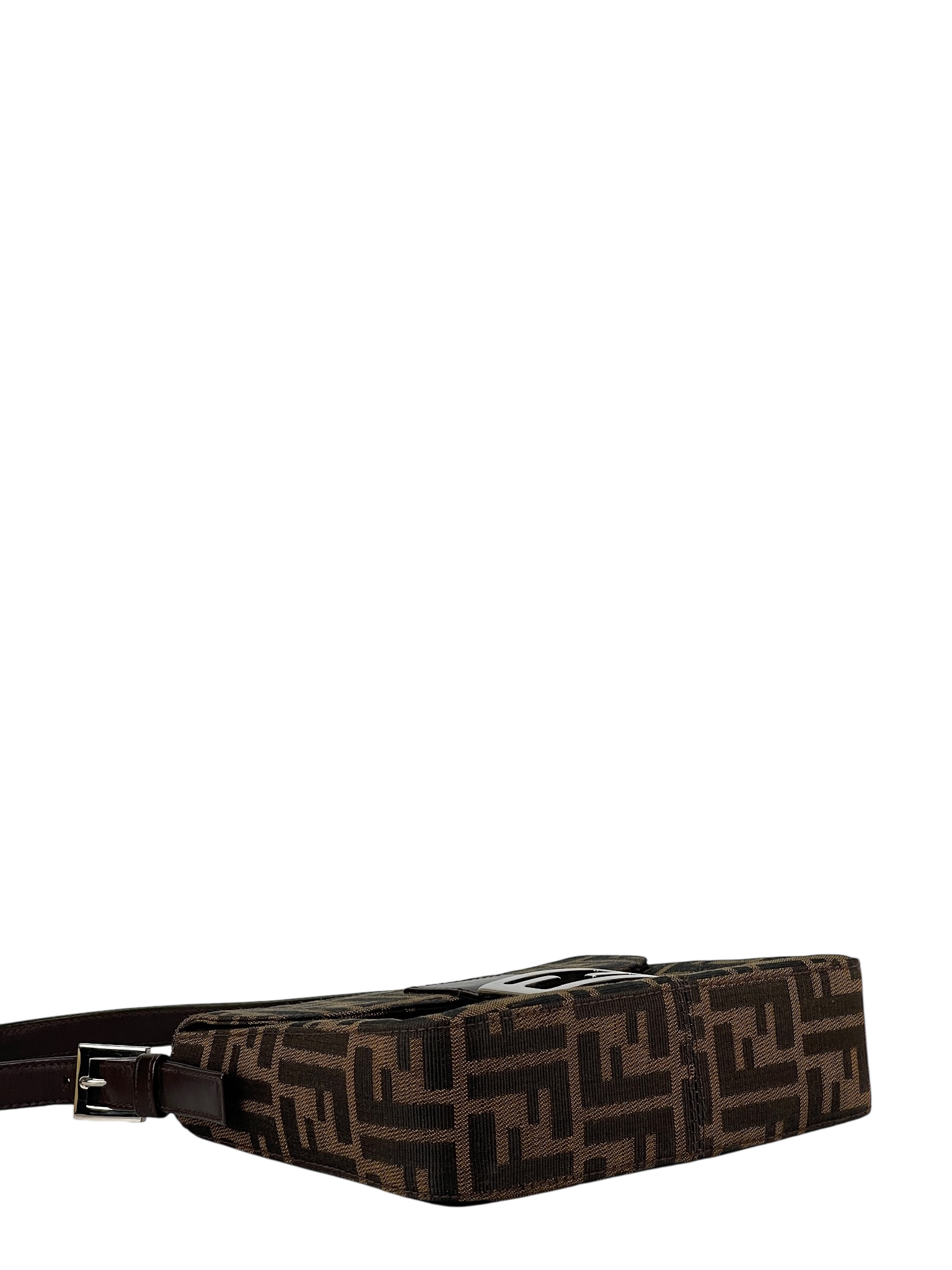 FENDI - Beige Zucca Canvas Leather Handbag